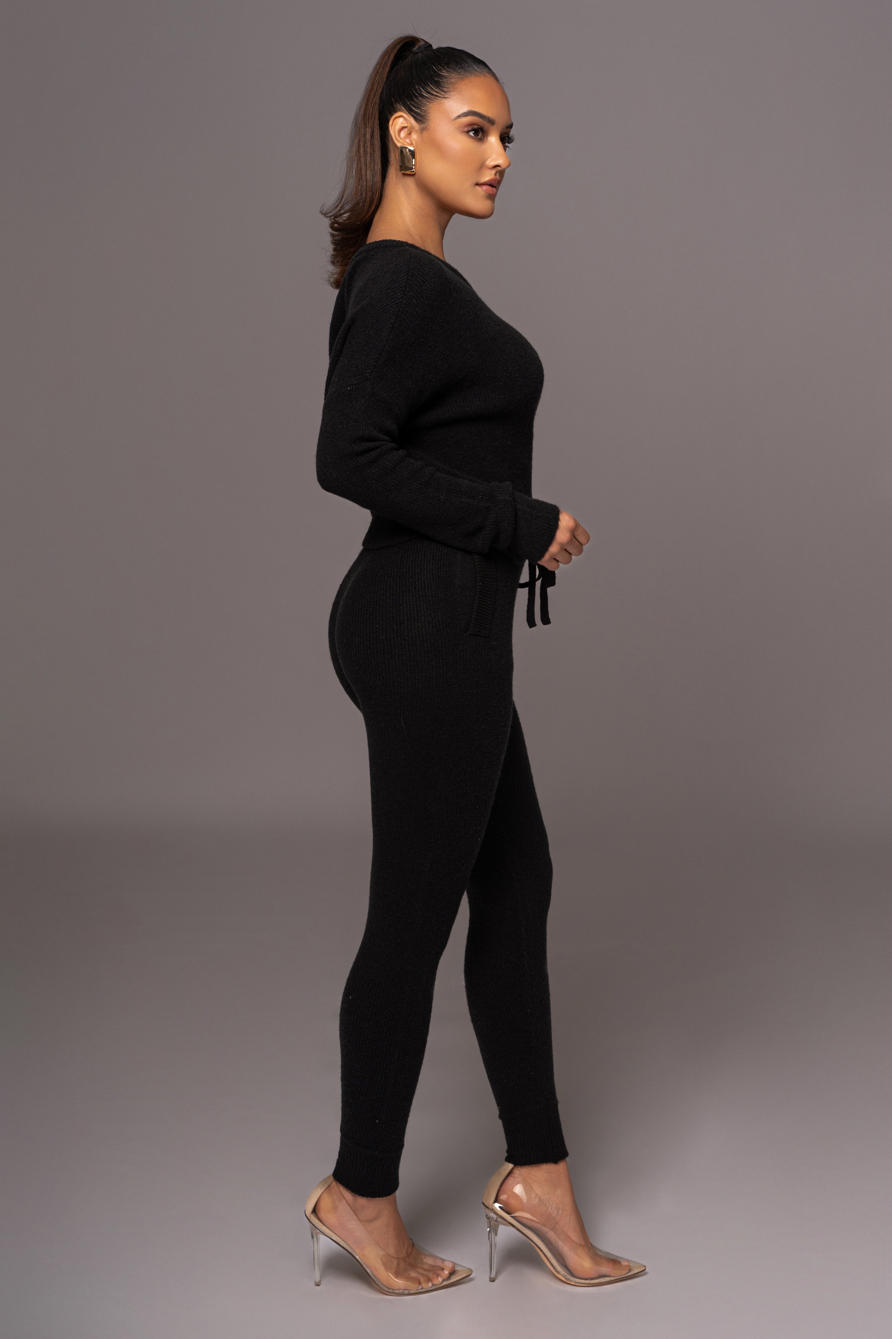 Black Sedona Knit Pant Set - JLUXLABEL