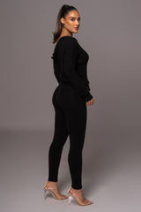 Black Sedona Knit Pant Set - JLUXLABEL