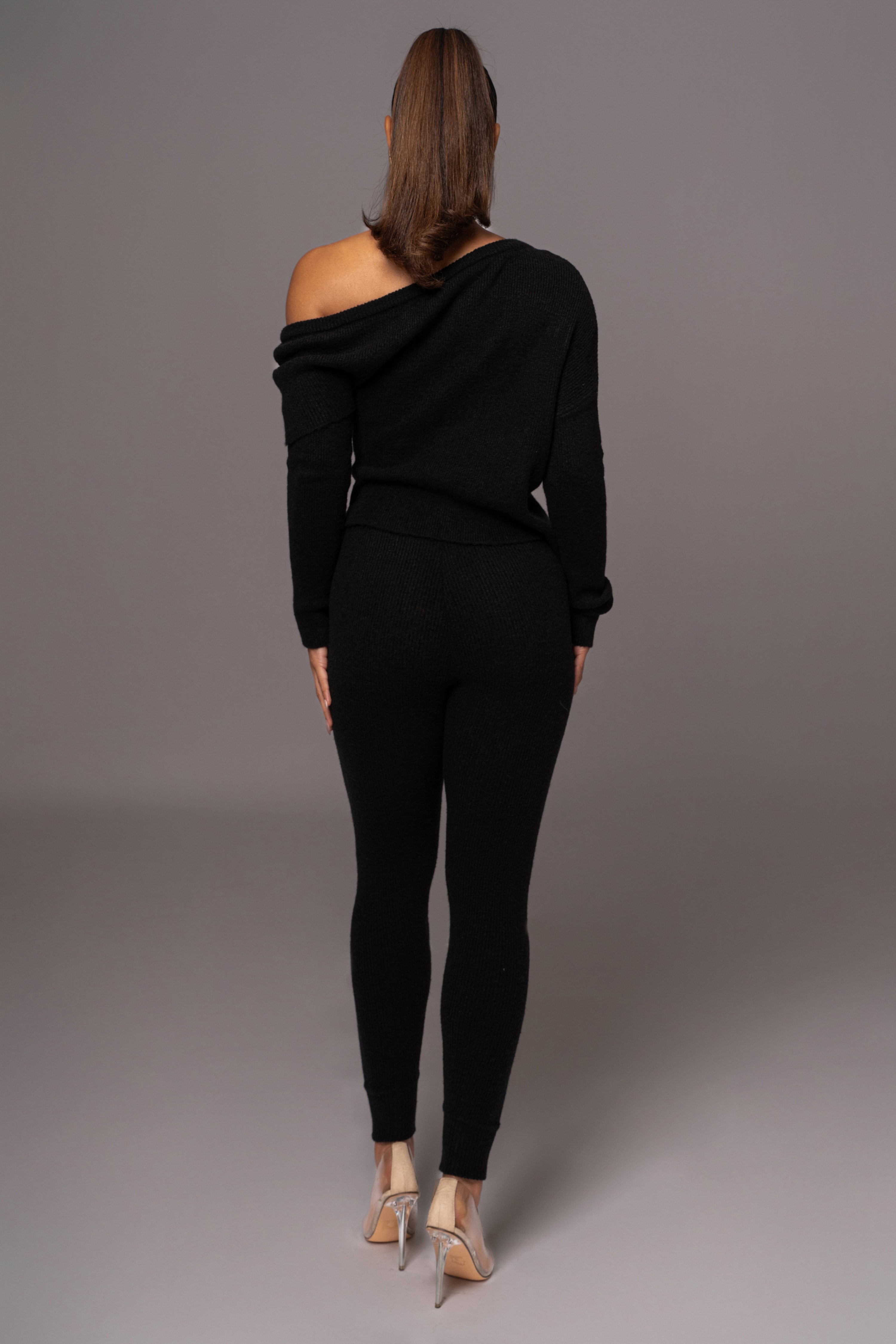 Black Sedona Knit Pant Set - JLUXLABEL