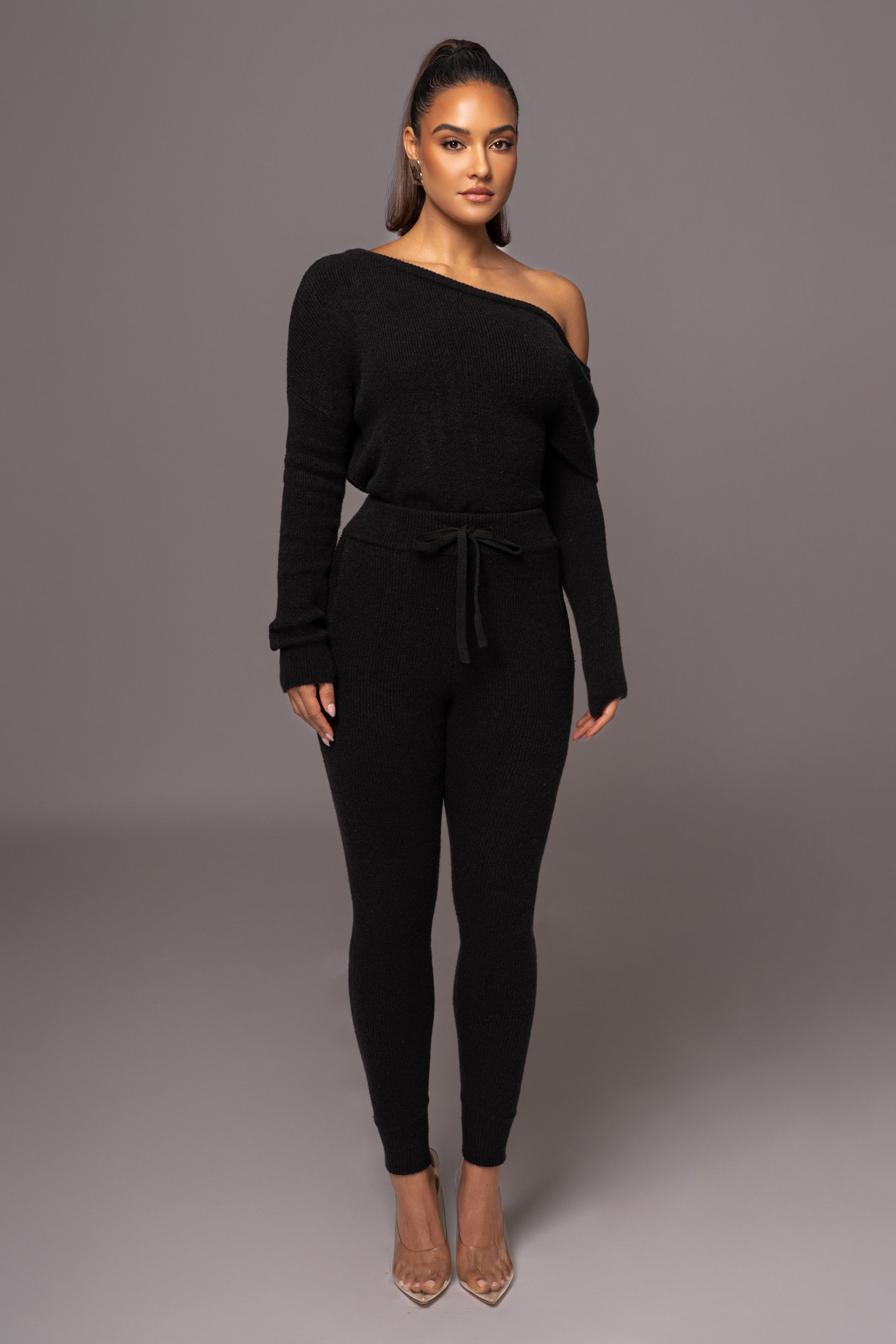 Black Sedona Knit Pant Set - JLUXLABEL