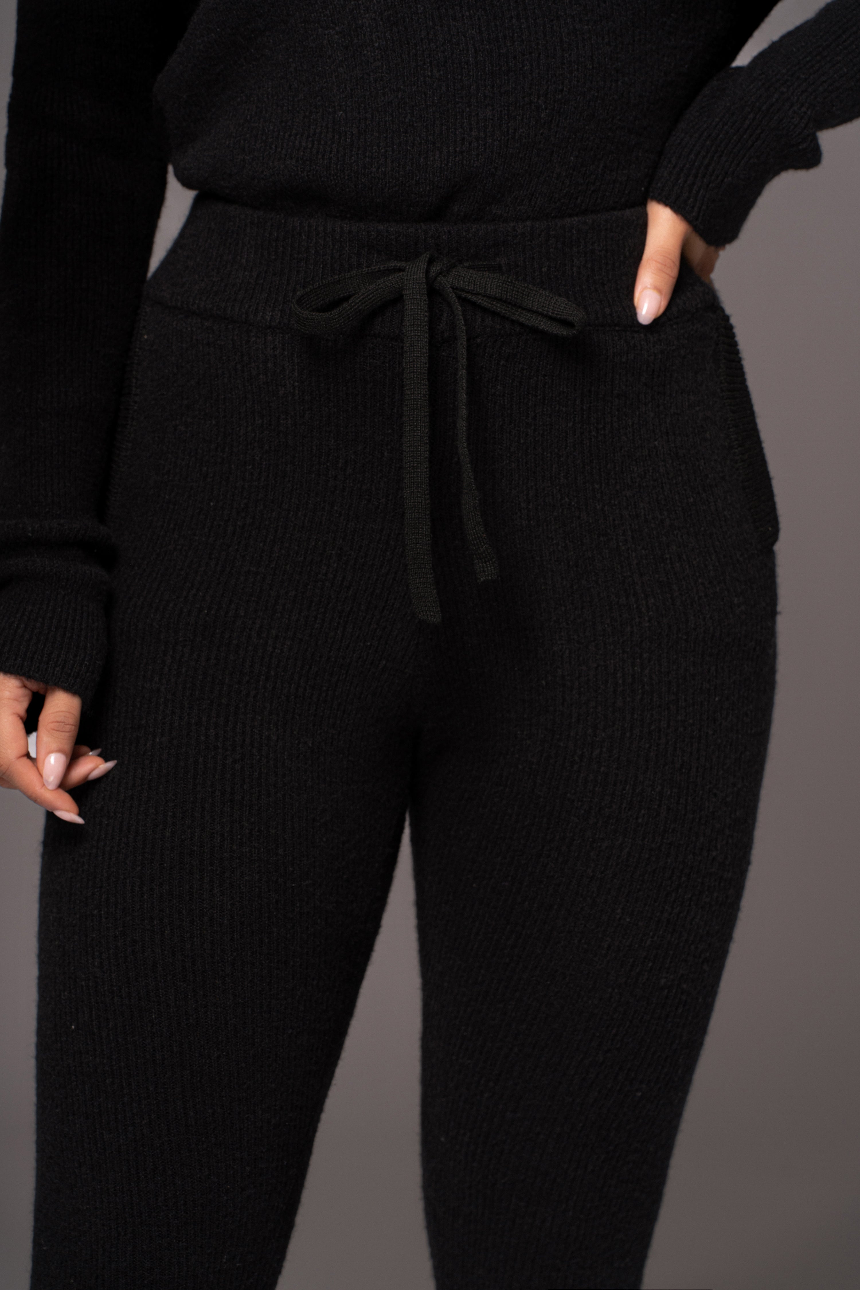 Black Sedona Knit Pant Set - JLUXLABEL