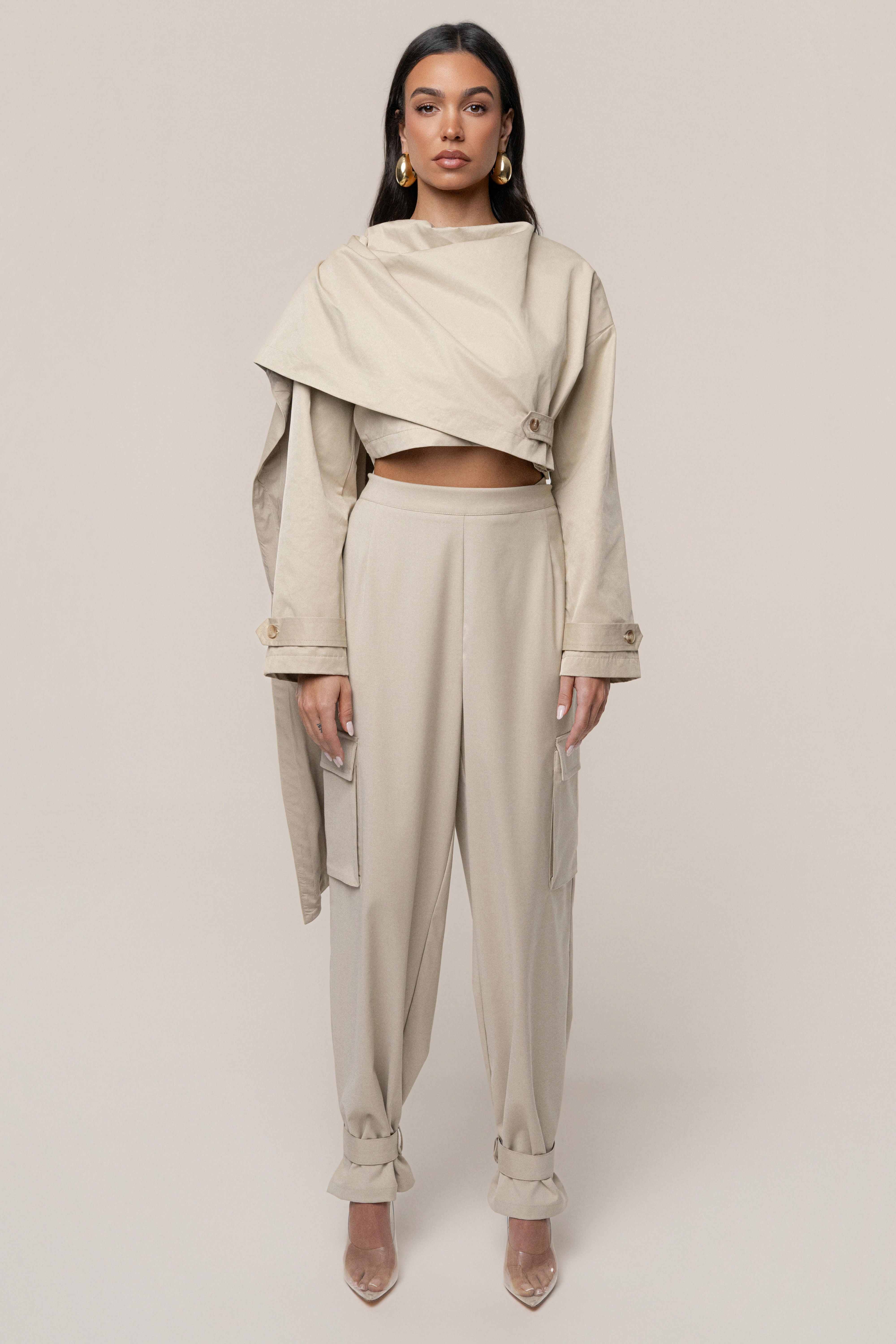Khaki Next Level Cape Jacket - JLUXLABEL