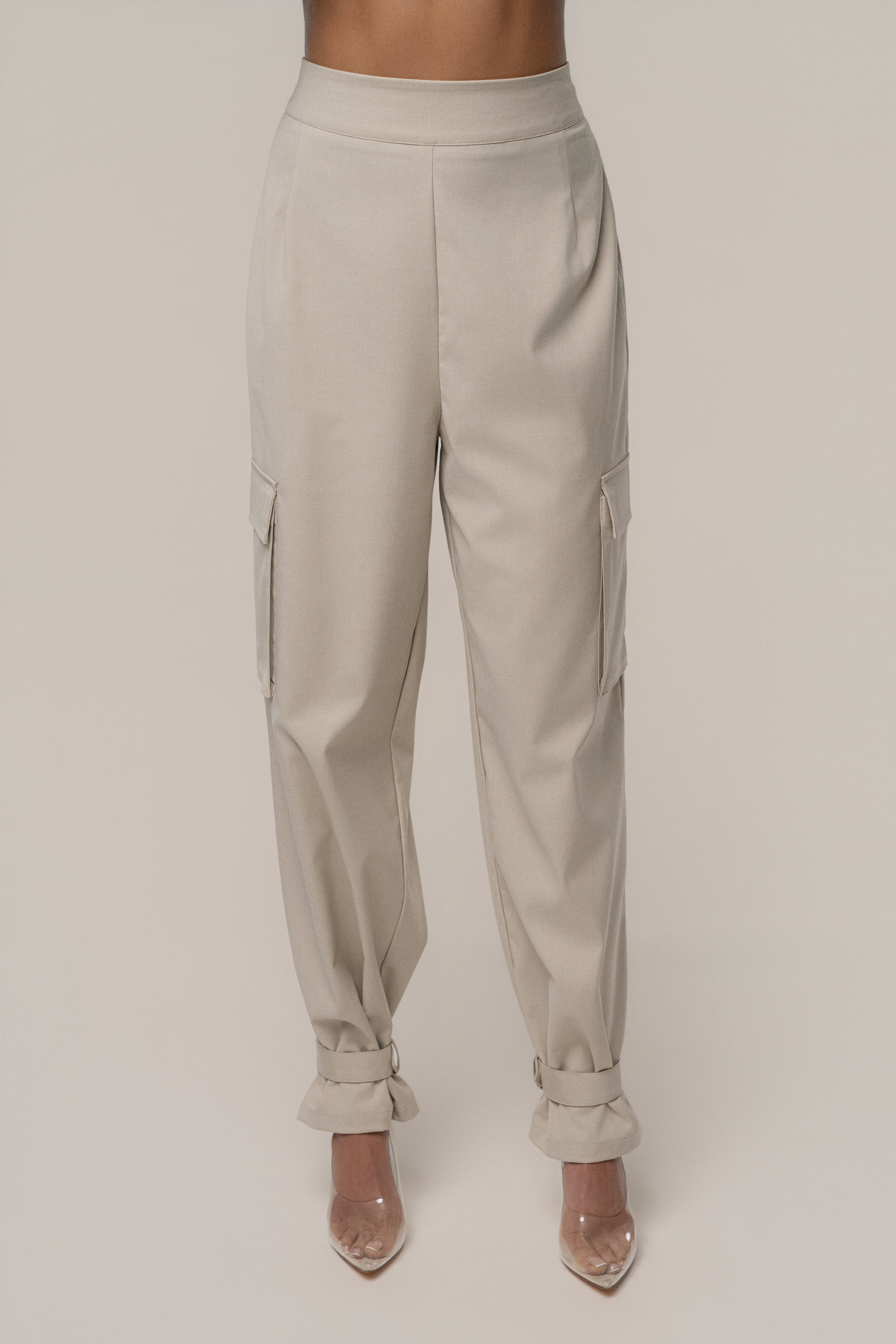 Khaki Autumn Flow Cargo Pants