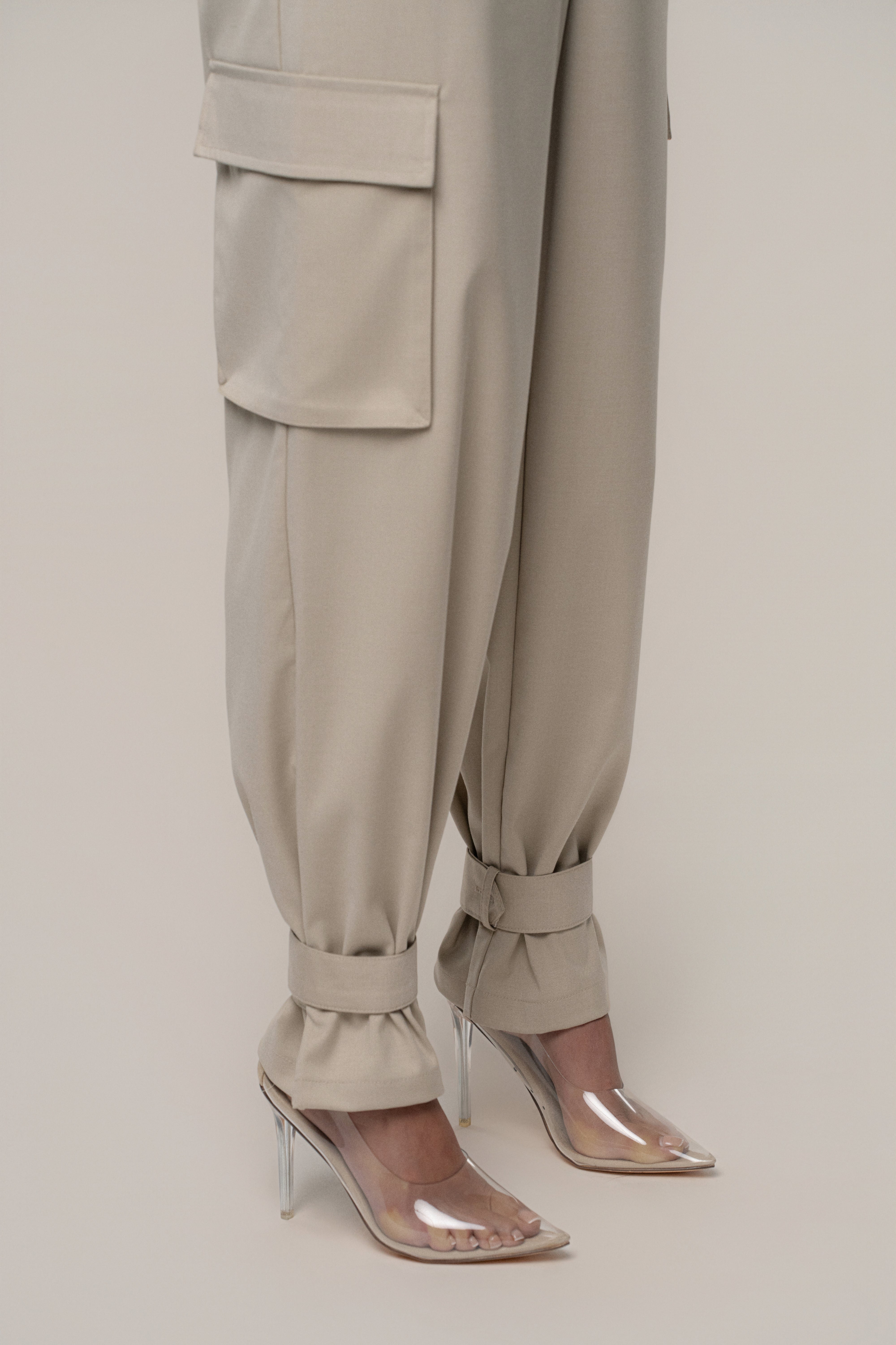 Khaki Autumn Flow Cargo Pants