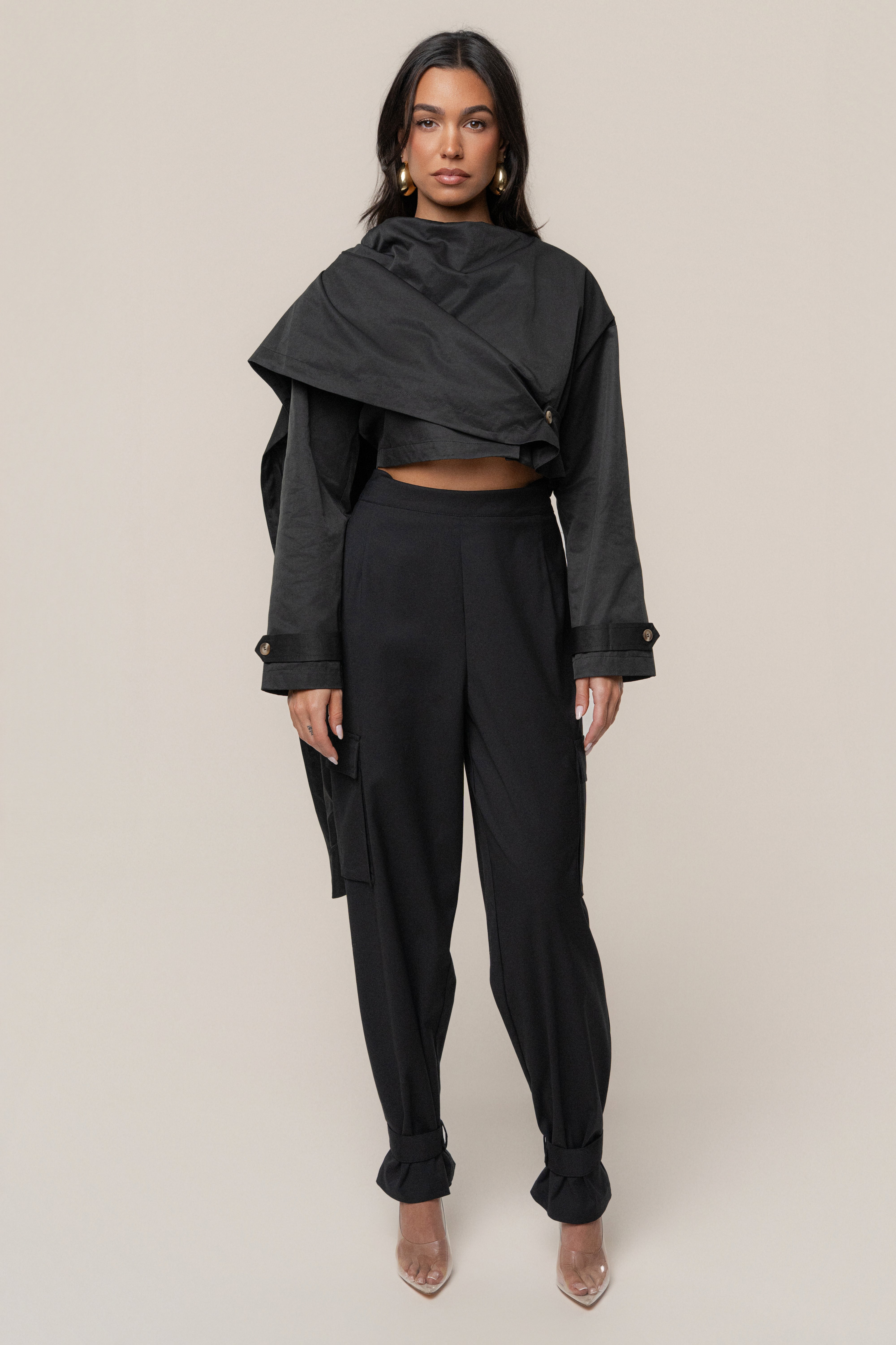 Black Next Level Cape Jacket - JLUXLABEL