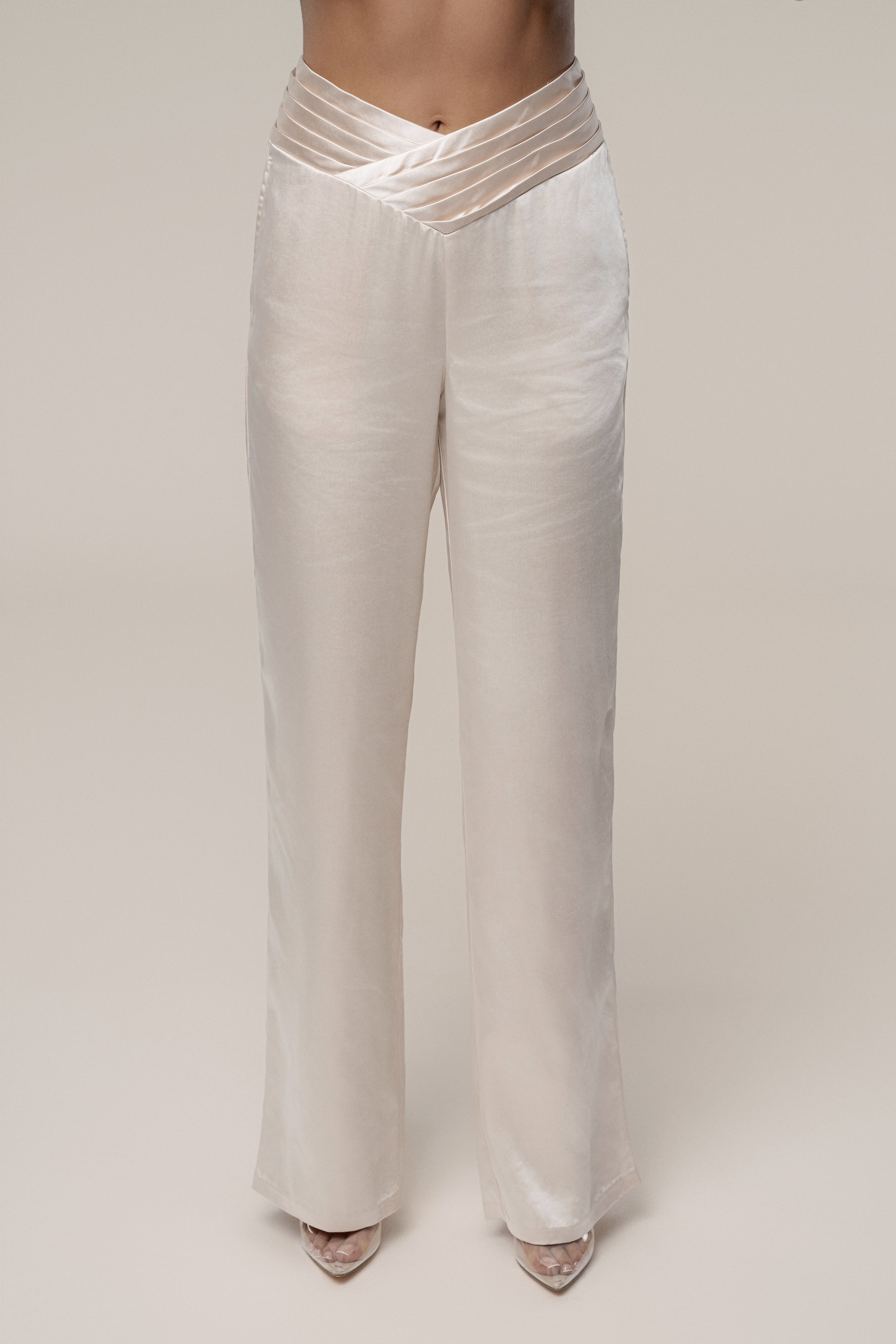 Champagne True Affection Satin Trouser - JLUXLABEL