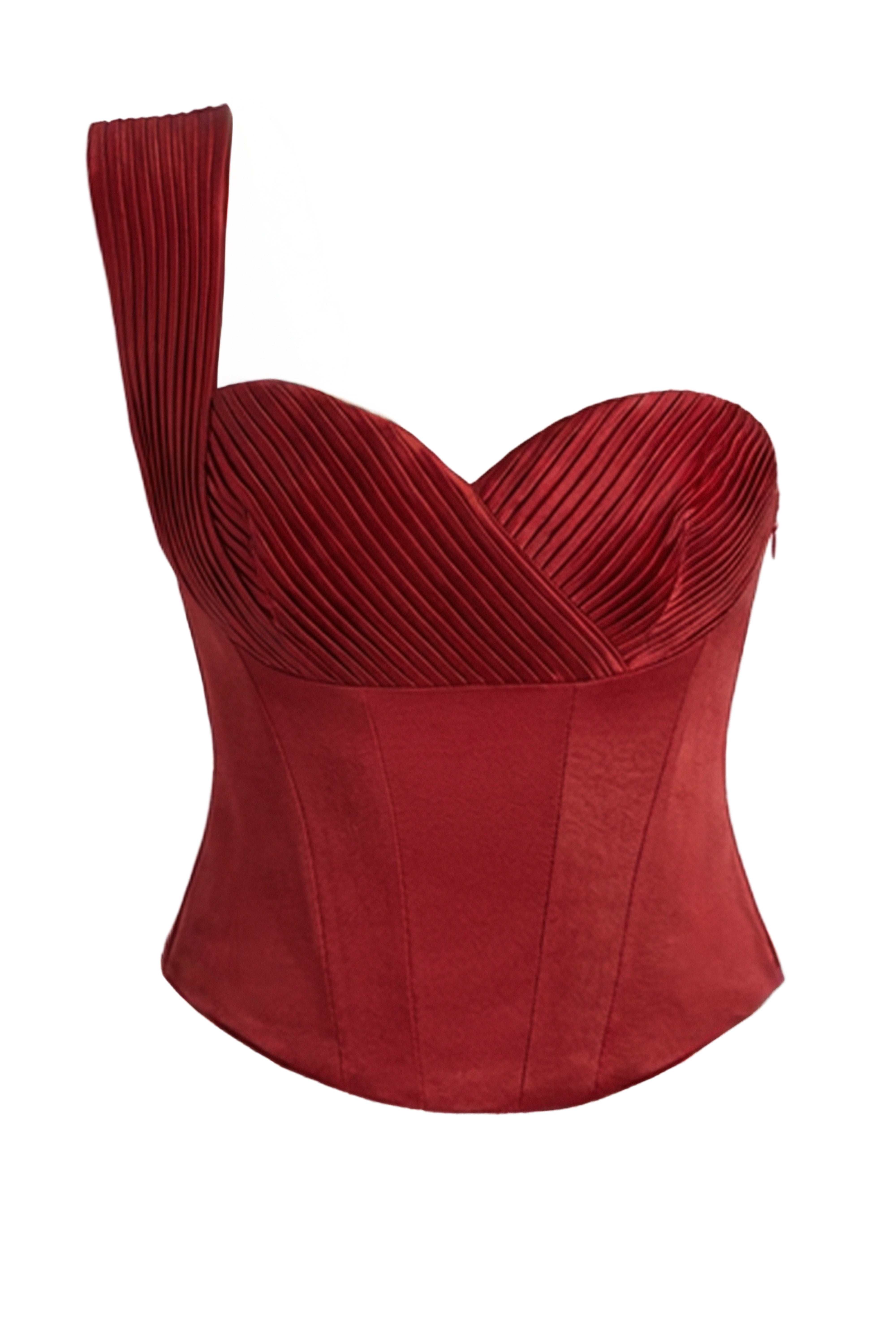 Red Love Song Satin Top - JLUXLABEL