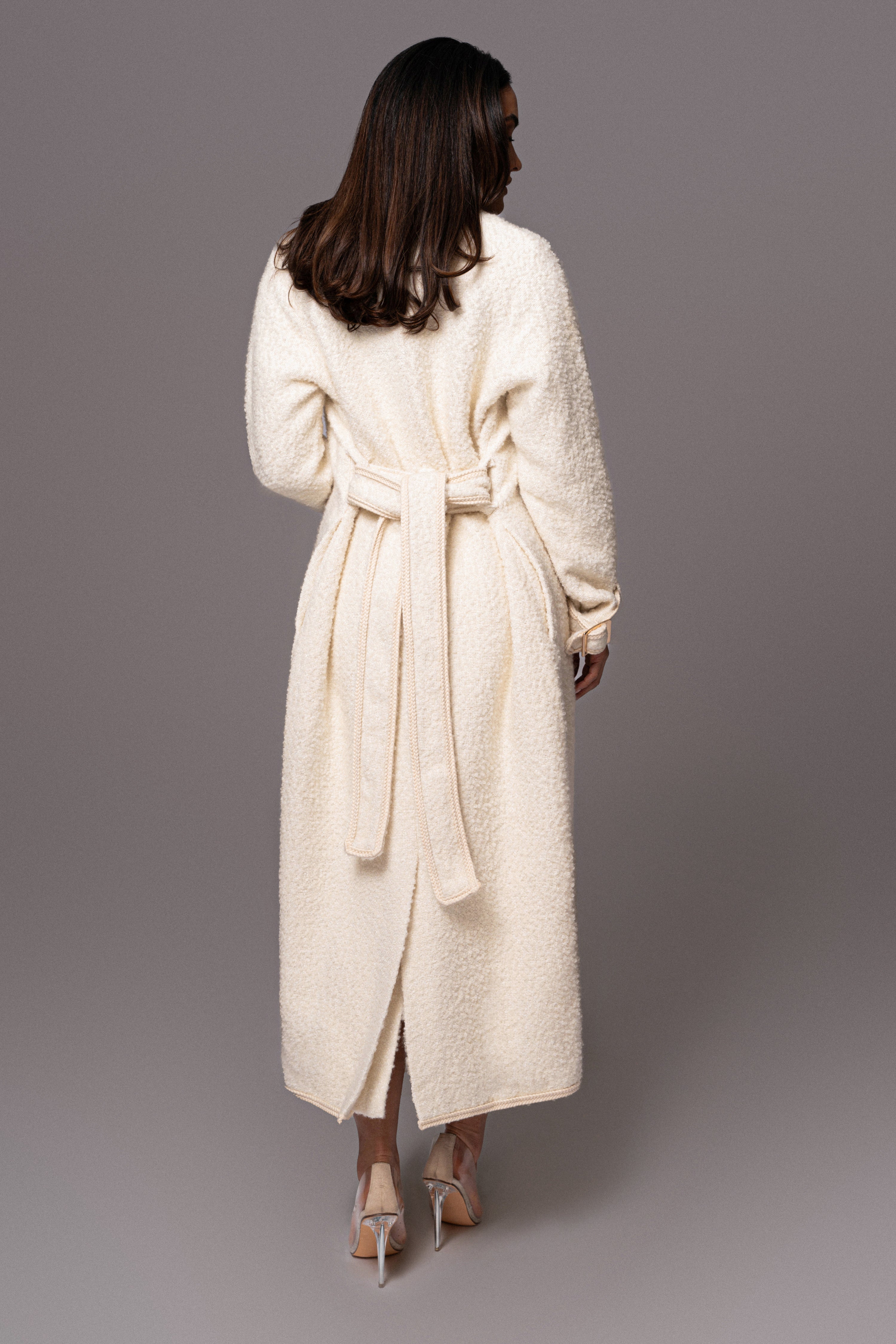 Ivory Fit For Success Boucle Coat - JLUXLABEL