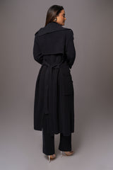 Black Maxinne Knit Coat - JLUXLABEL