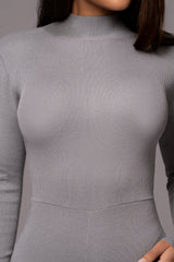 Grey Noel Sweater Knit Jumpsuit - JLUXLABEL