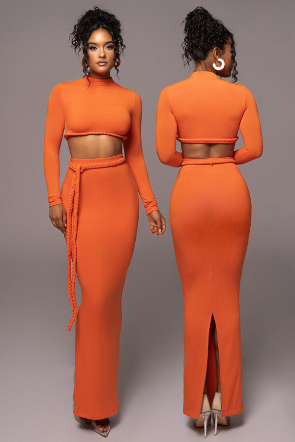 Orange City Love Two-Piece Skirt Set - JLUXLABEL