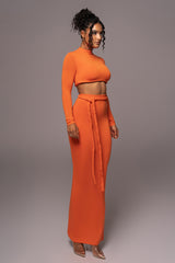 Orange City Love Two-Piece Skirt Set - JLUXLABEL