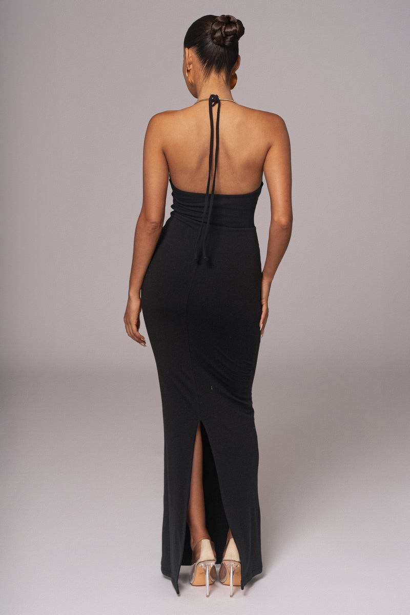 Robe Maxi Black Secret Bloom