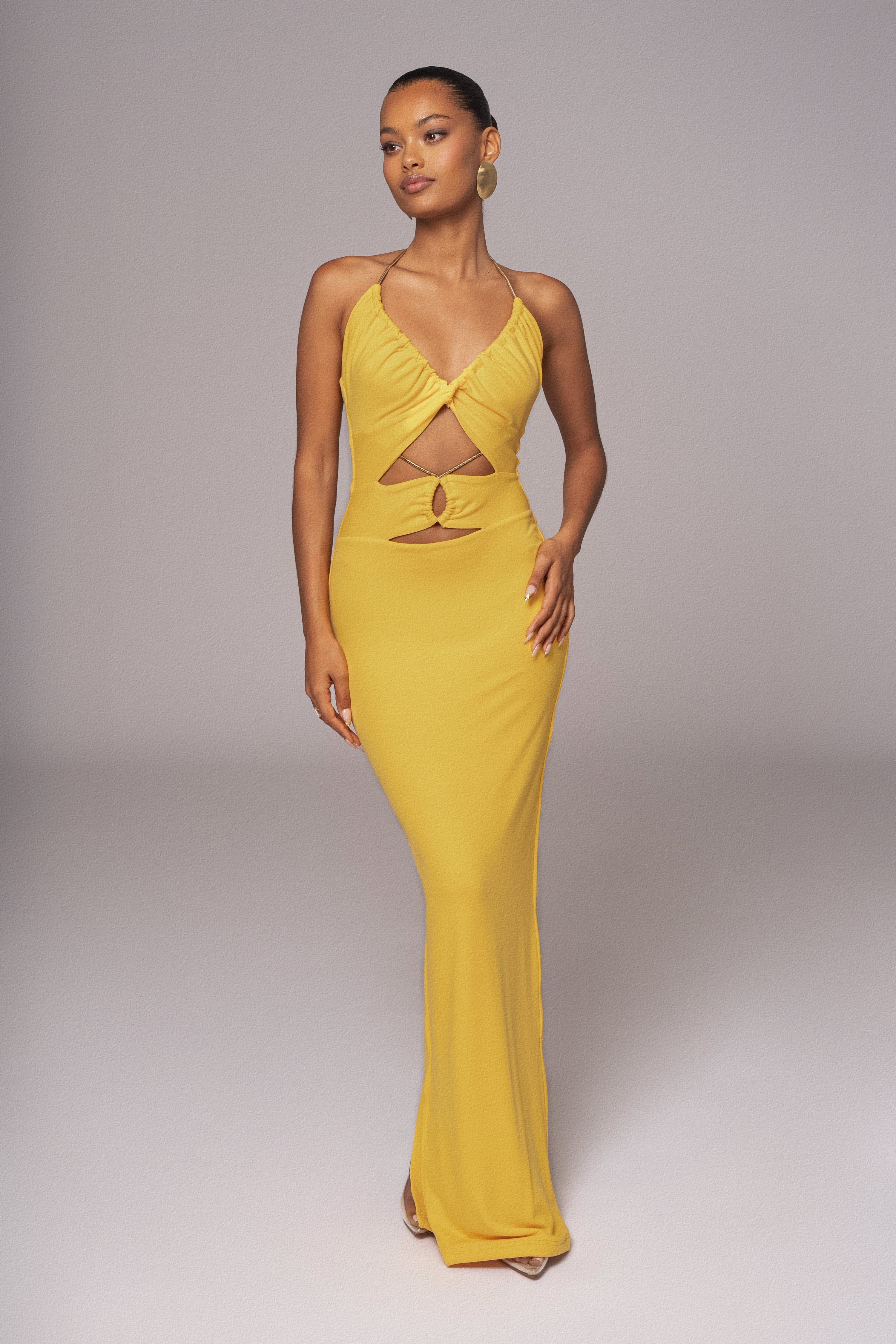 Yellow Secret Bloom Maxi Dress