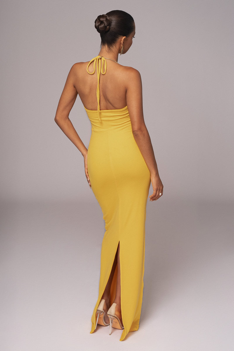 Yellow Secret Bloom Maxi Dress