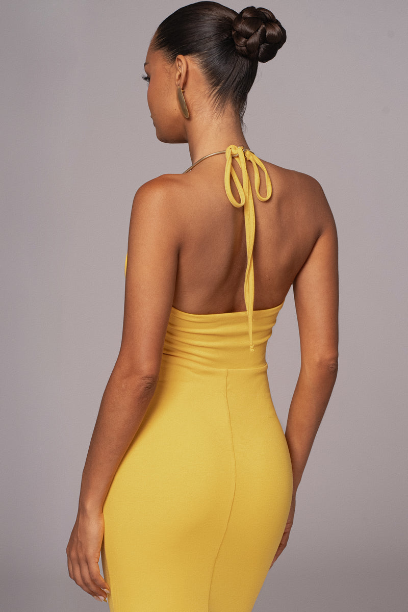 Yellow Secret Bloom Maxi Dress