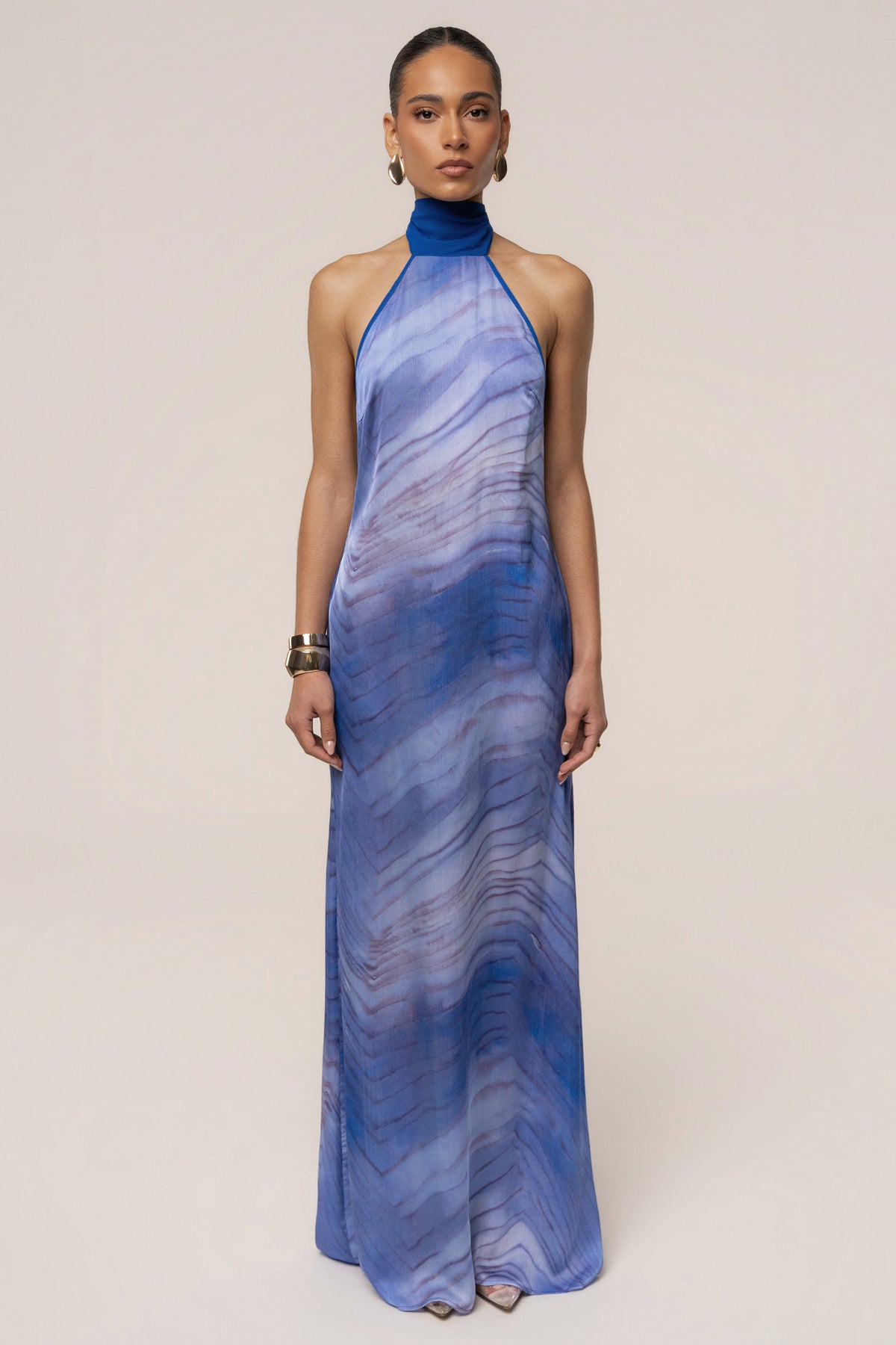 Blue Sunset Waves Maxi Dress - JLUXLABEL