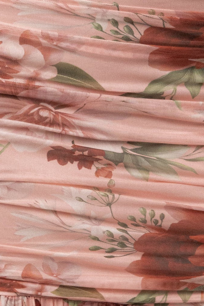 Pink Petals and Poetry maxi dress by JLUXLABEL featuring floral print, flowing fabric, and elegant silhouette.