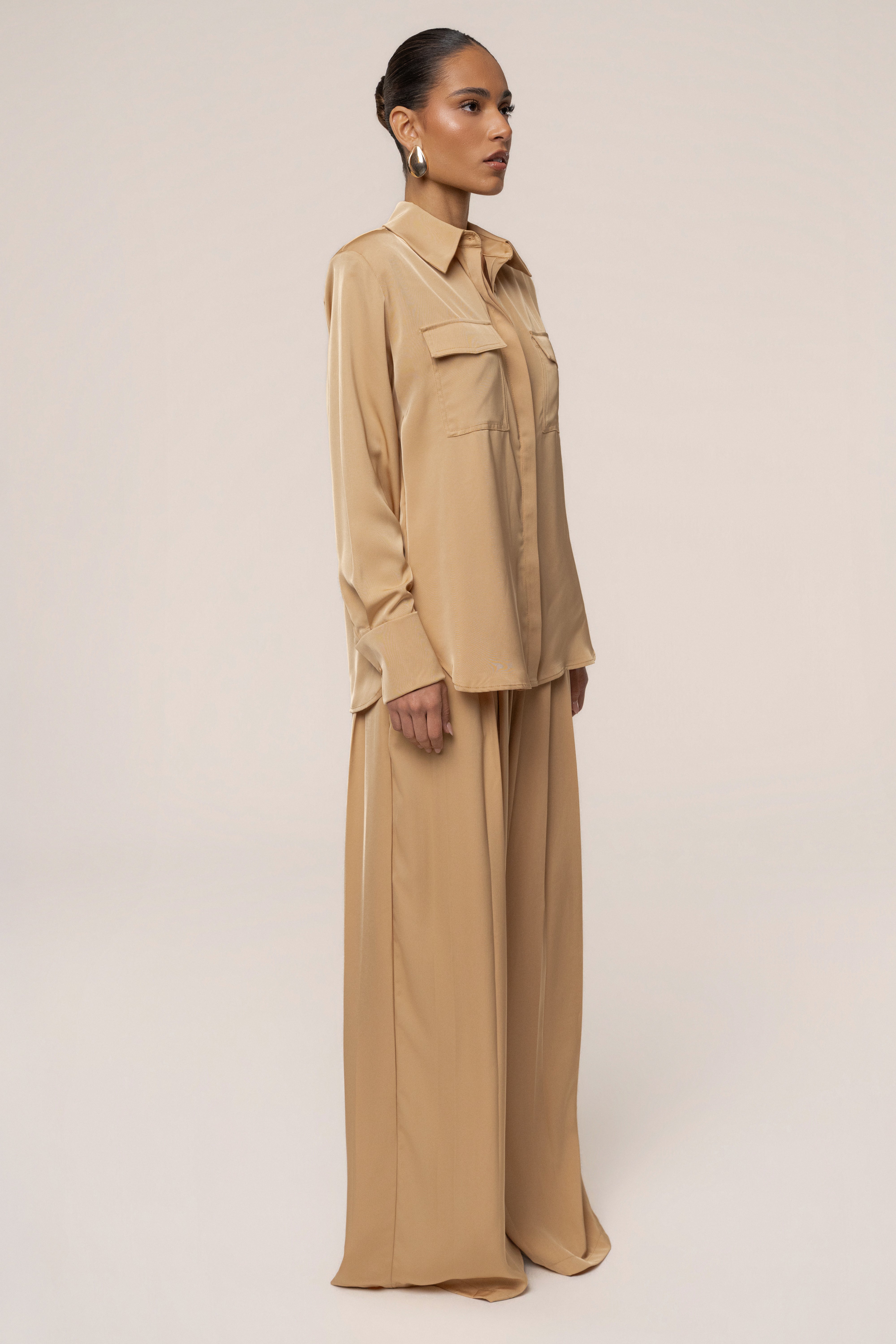 Chemise boutonnée beige Misty