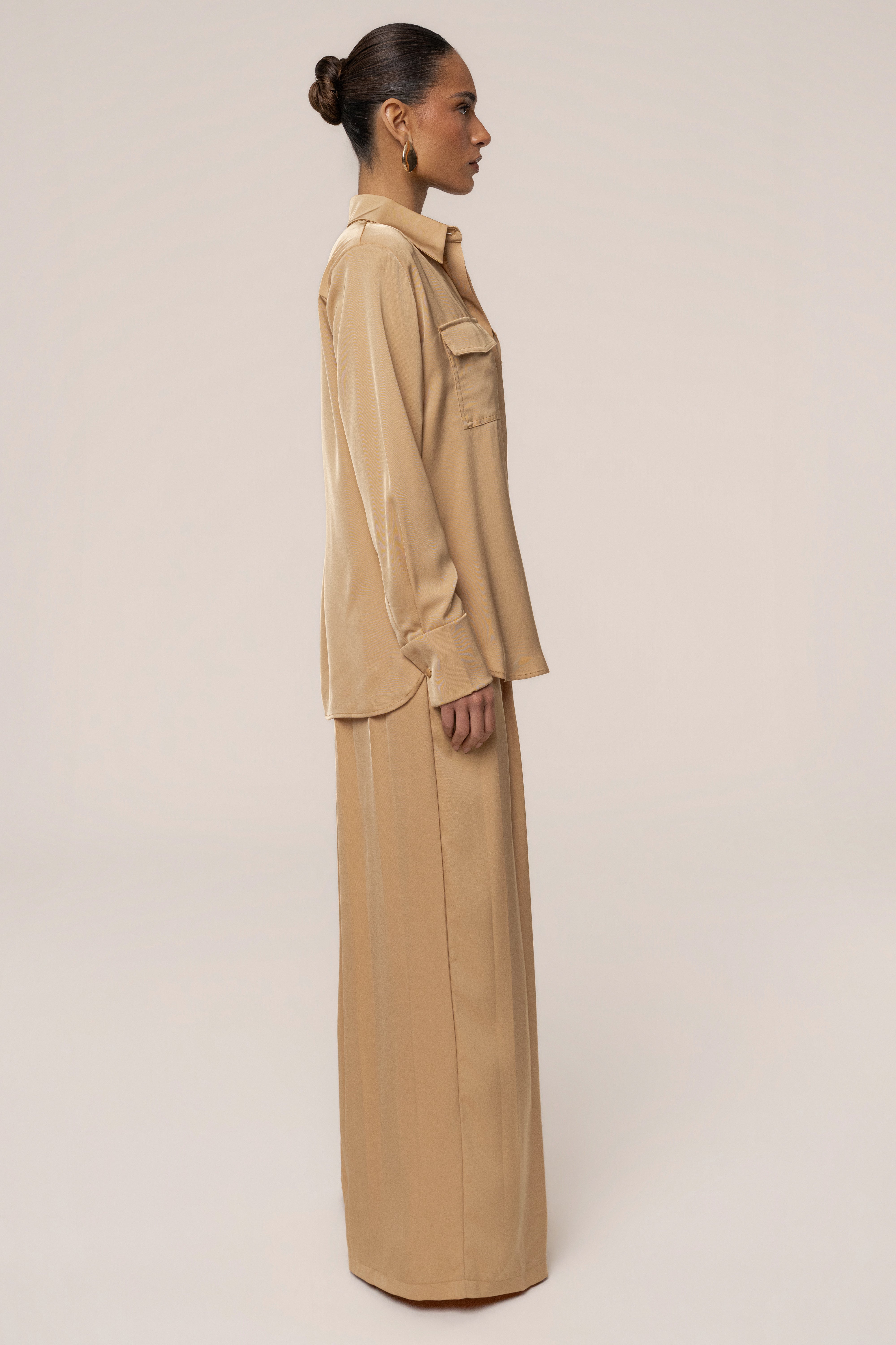 Chemise boutonnée beige Misty