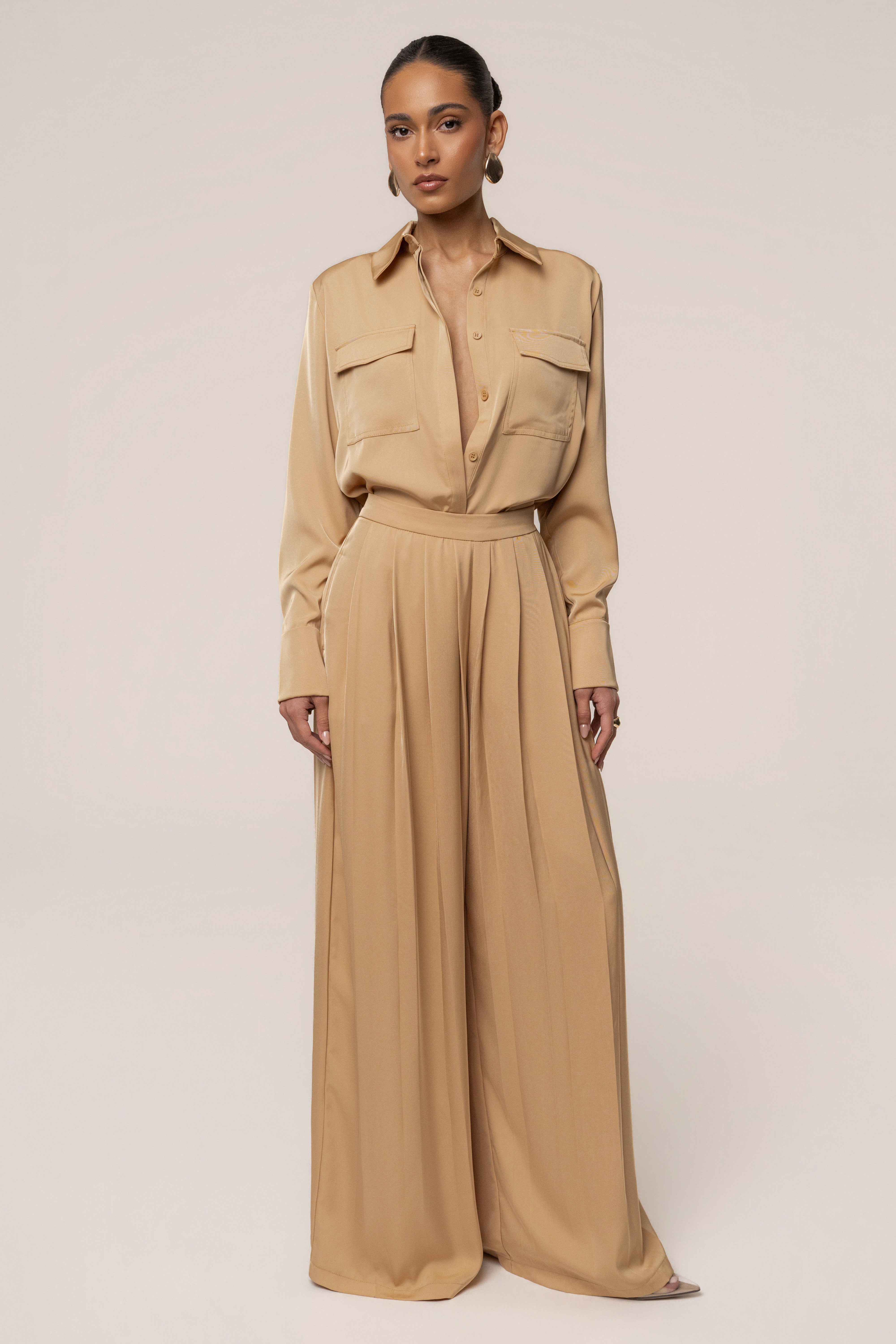 Chemise boutonnée beige Misty