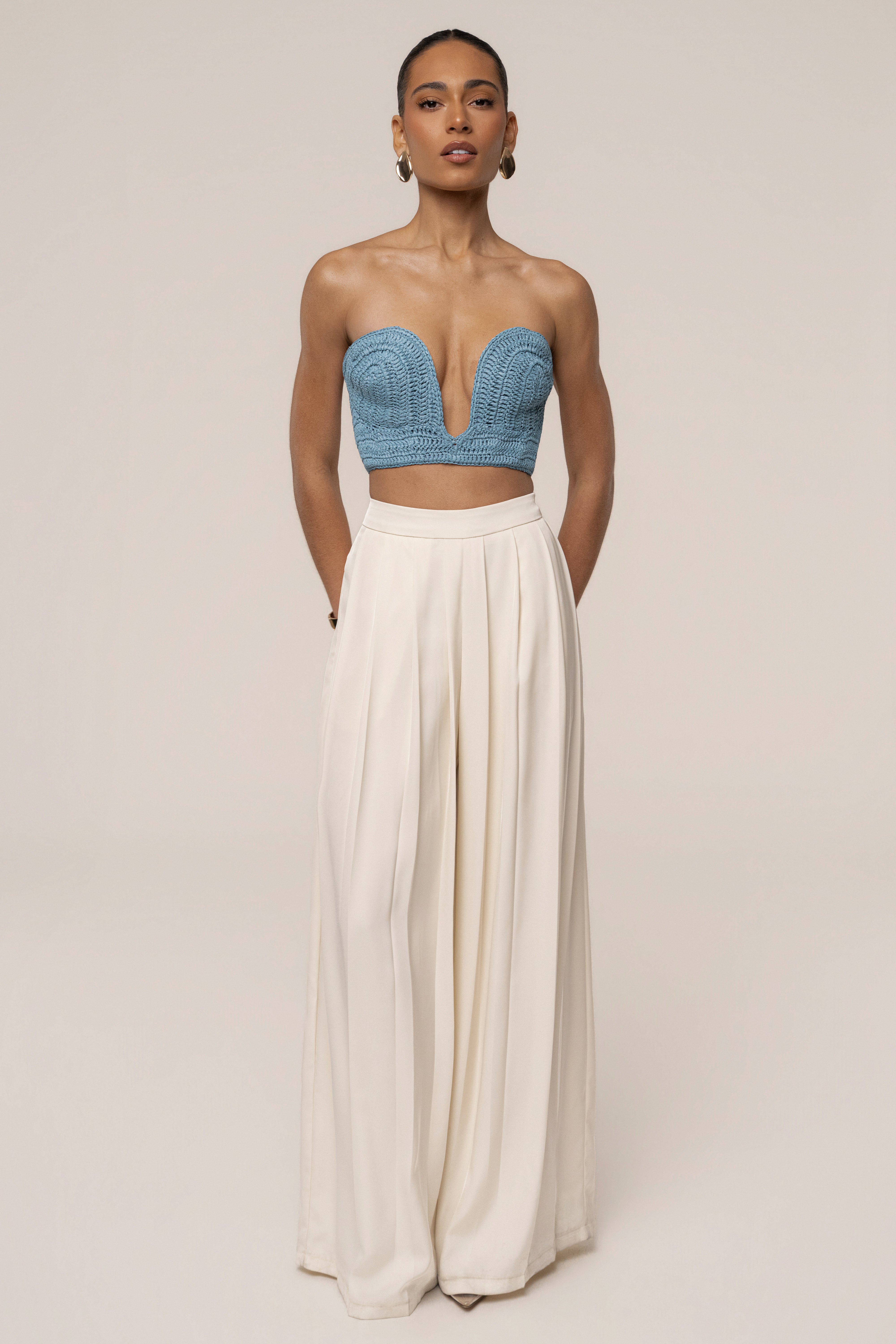 Blue Sail Away Texture Bustier