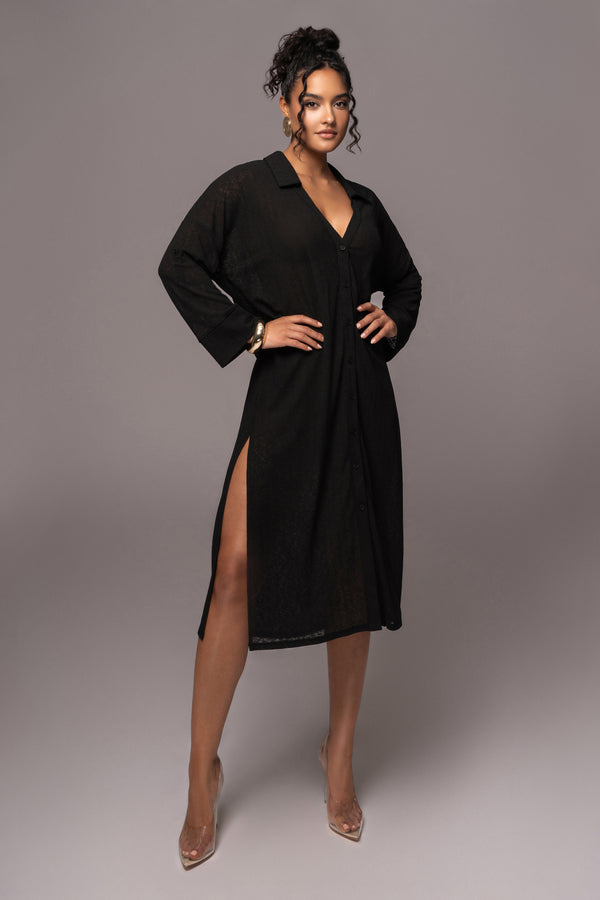 Black Sunlight Crinkled Mesh Skirt Set - JLUXLABEL