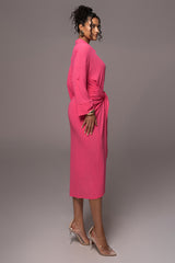 Fuchsia Sunlight Crinkled Mesh Skirt Set - JLUXLABEL