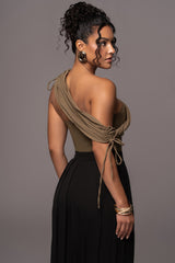 Olive New Obsession Draped Top - JLUXLABEL