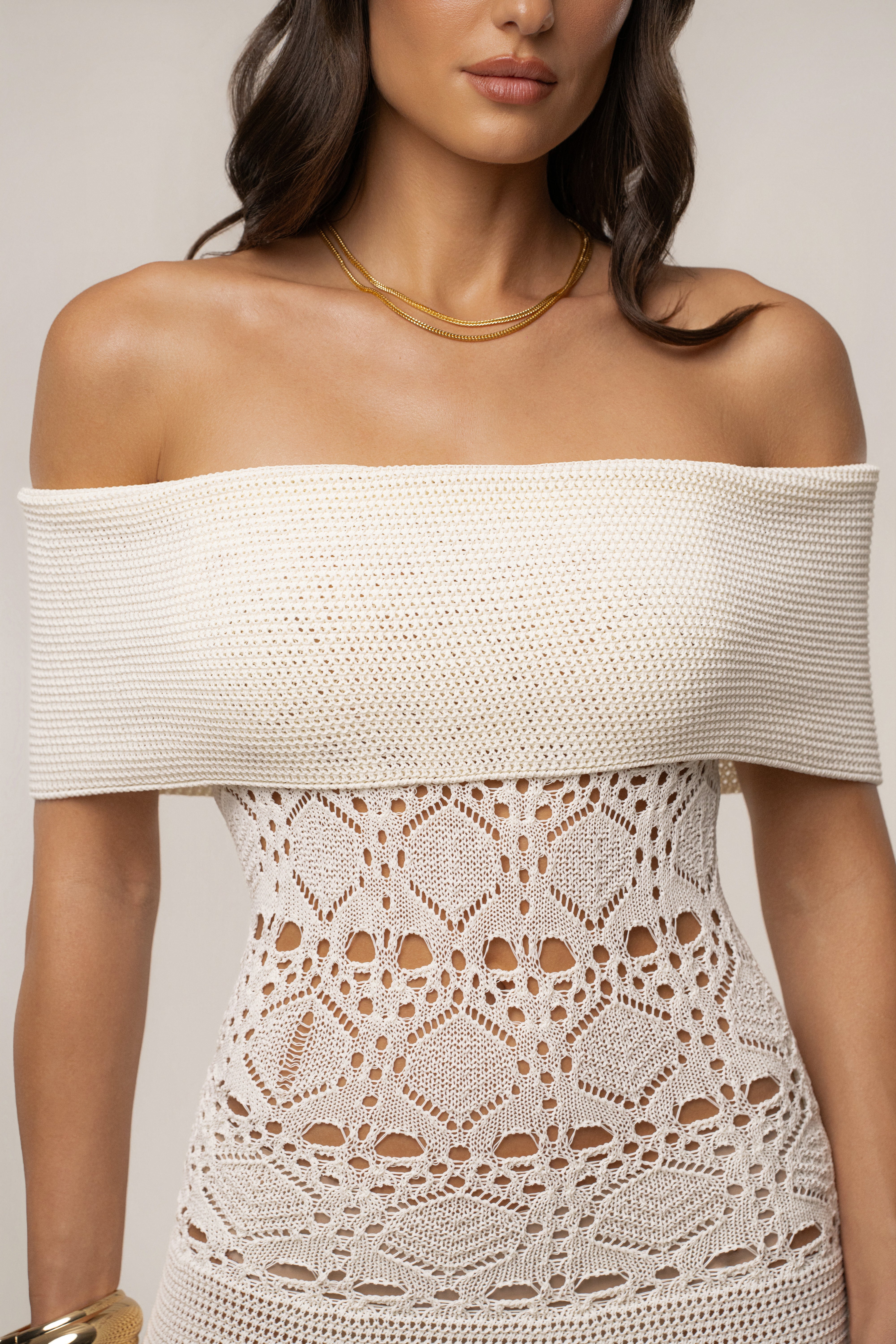 Ivory JLUXLABEL Resort Nights maxi dress with flowing fabric and sleeveless design, perfect for summer or casual occasions.