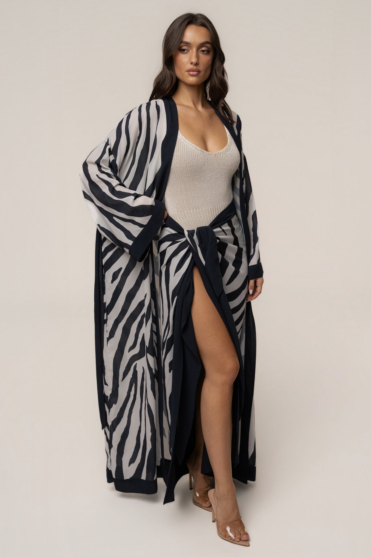 Navy Zebra Safari Days Duster - JLUXLABEL