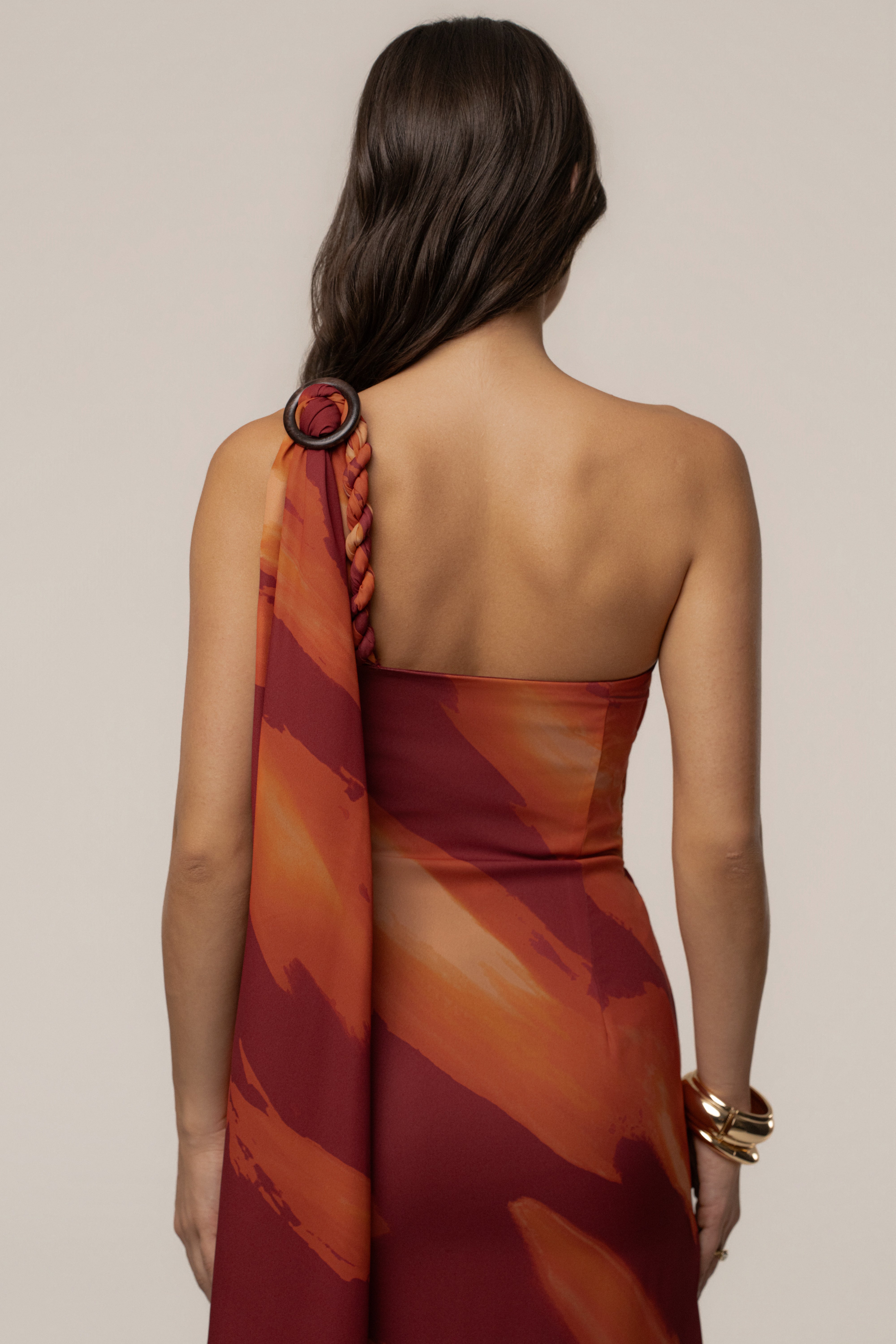 Crimson Dusk Gallery Night Maxi Dress