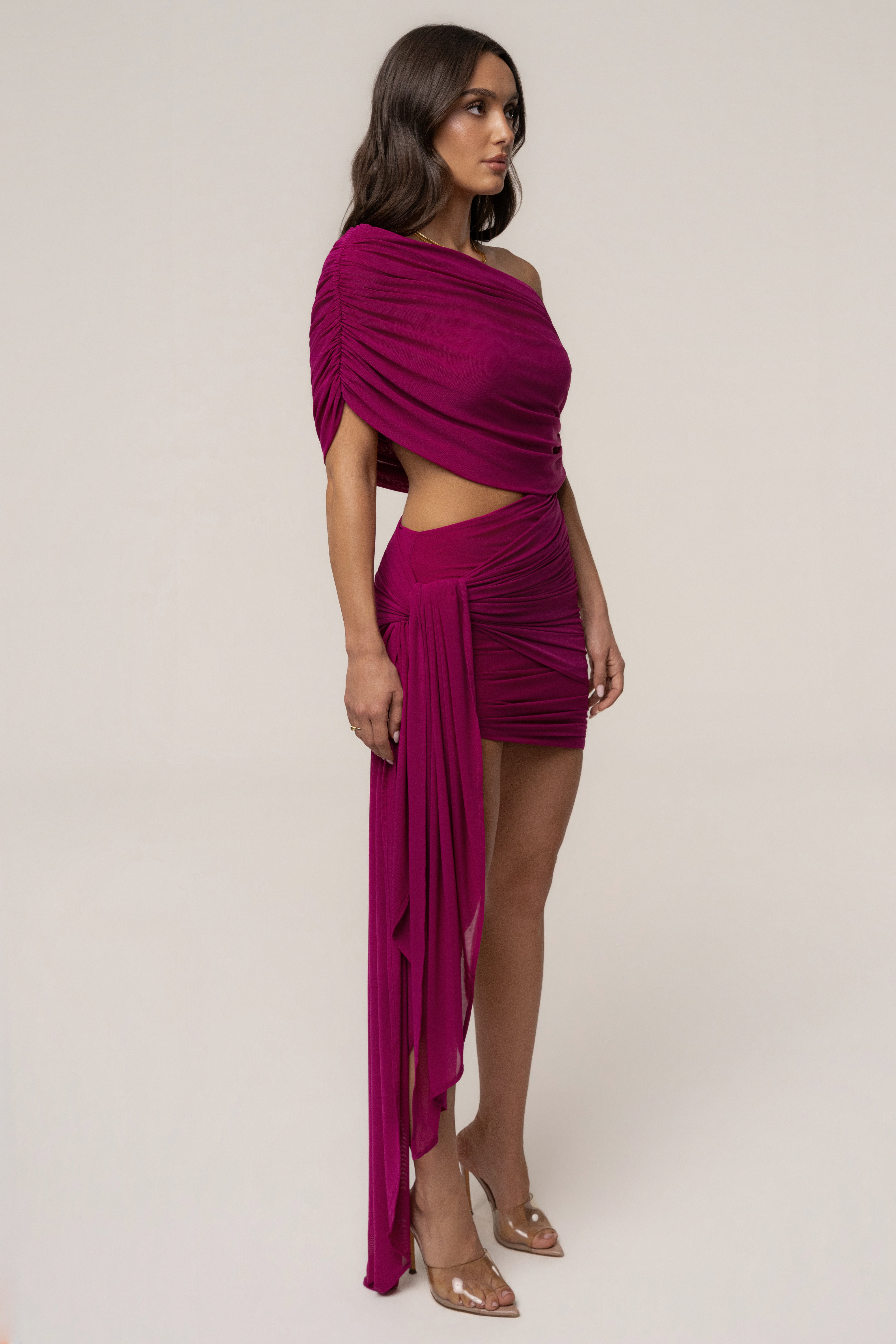 Berry All You Need Cutout Dress - JLUXLABEL