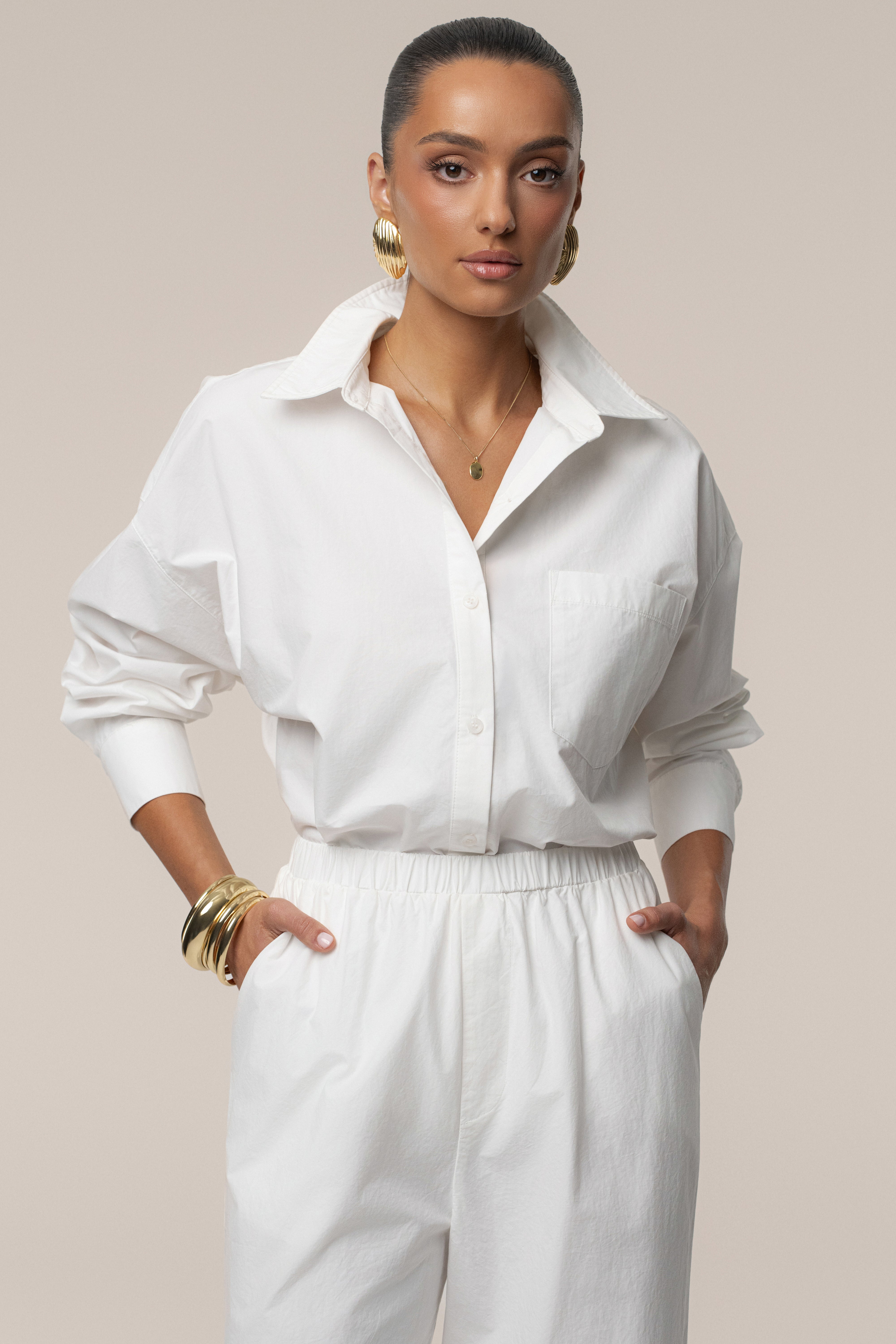 Ivory Leon Poplin Shirt - JLUXLABEL