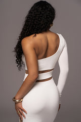 Ivory Chase The Night One Shoulder Dress - JLUXLABEL