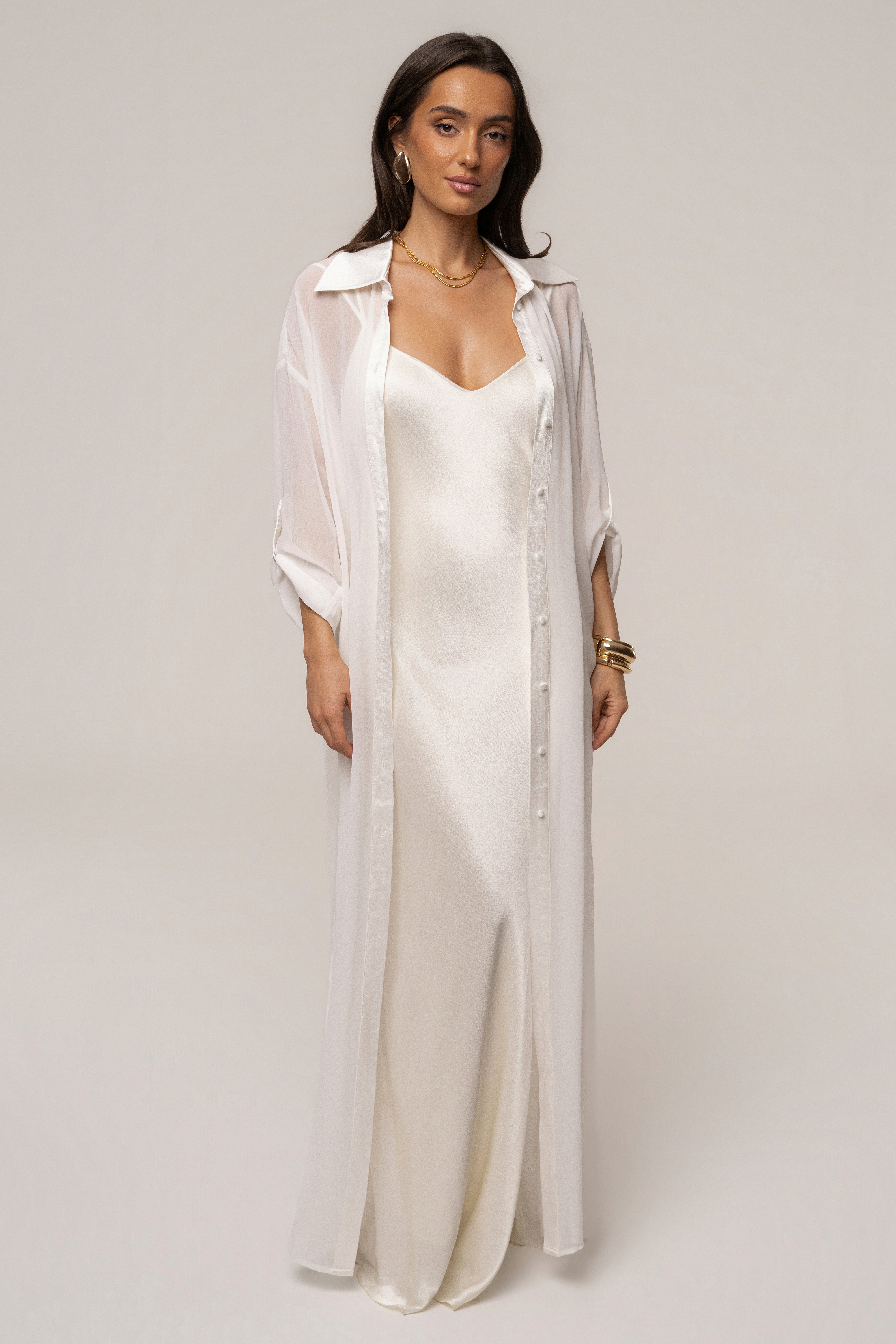 Ivory ocean breeze cover-up dress by JLUXLABEL, lightweight and flowy with a relaxed fit, perfect for beach or resort wear.