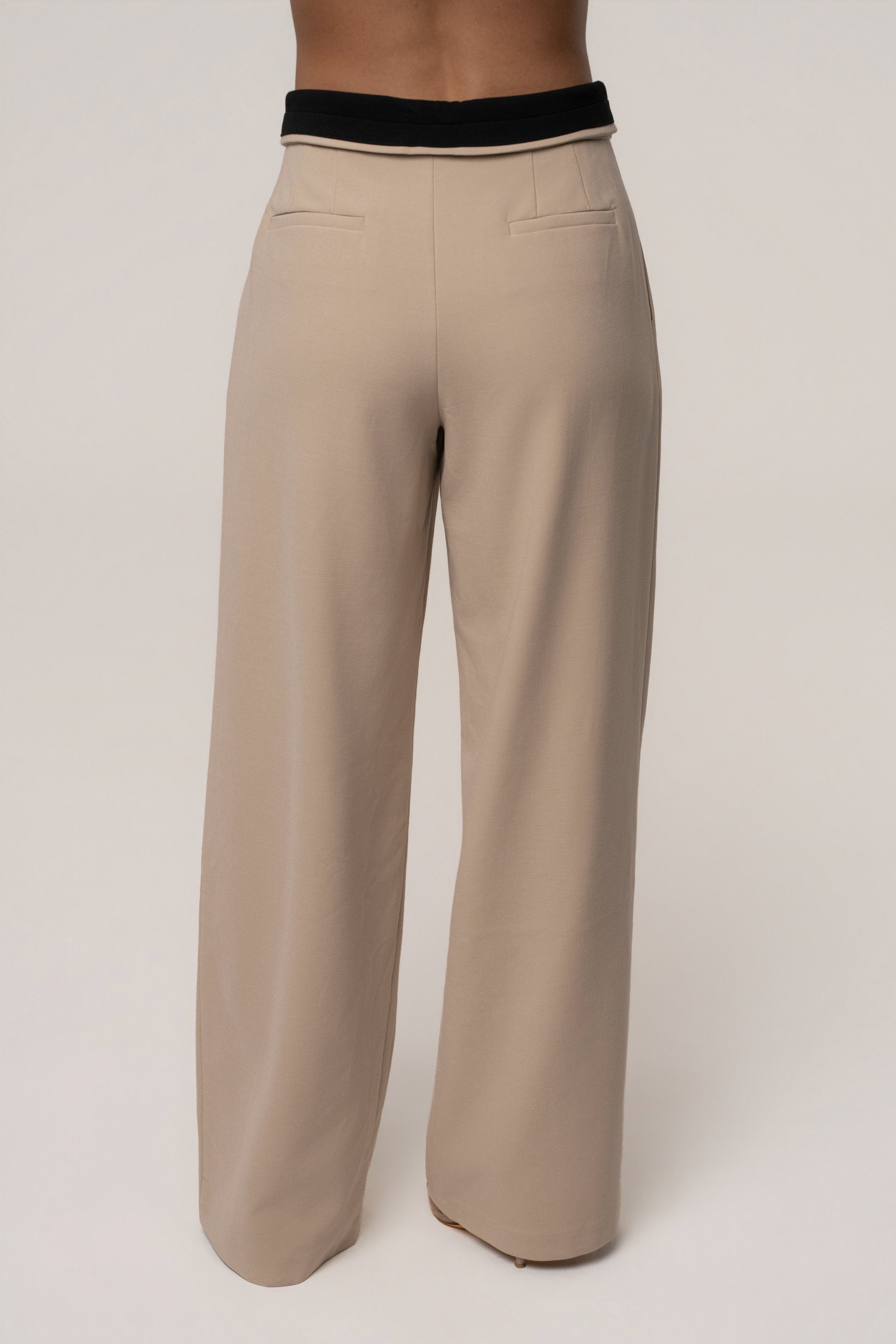 Stone/Black Command Pleat Trouser