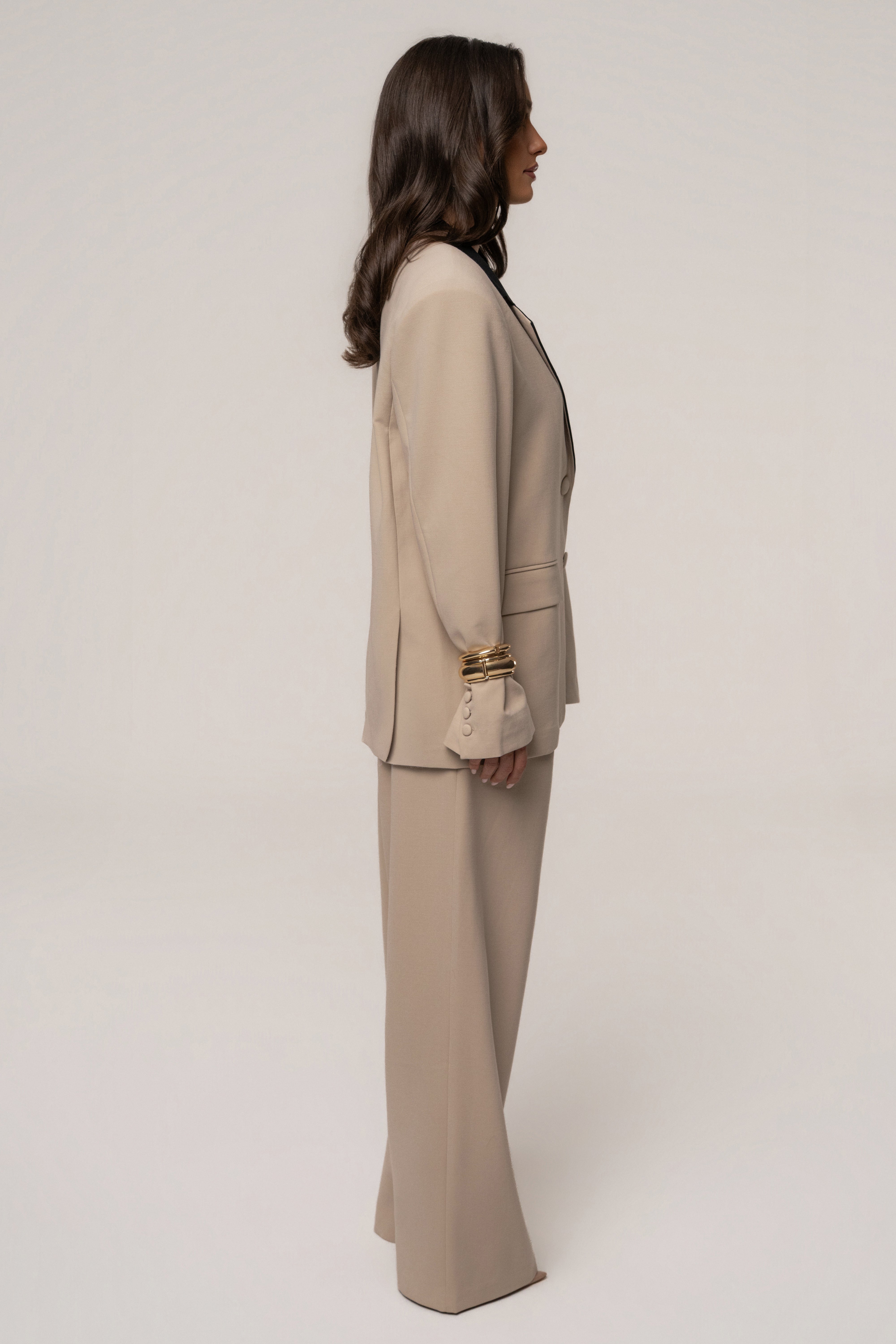 Stone/Black Command Oversized Blazer