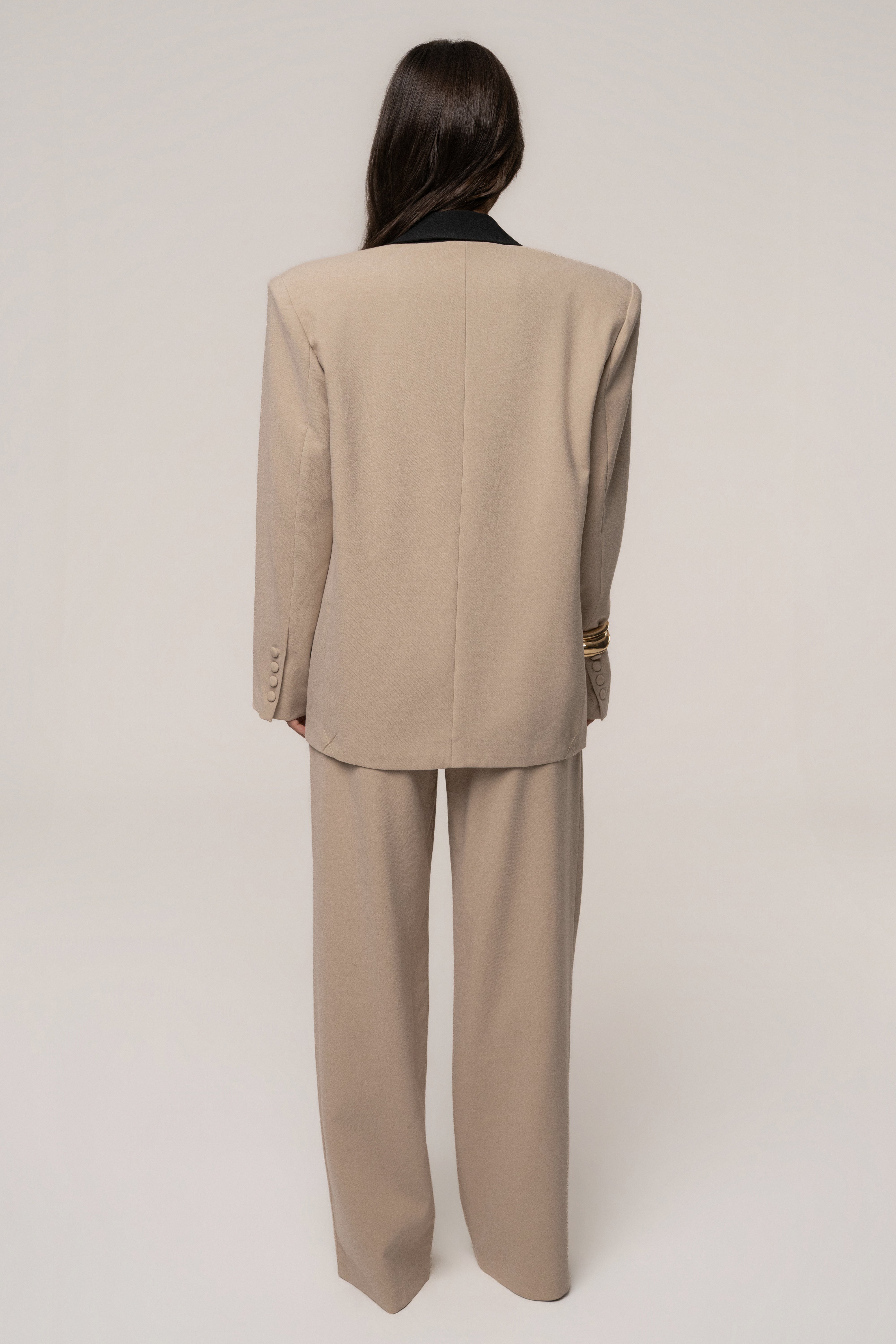 Stone/Black Command Oversized Blazer