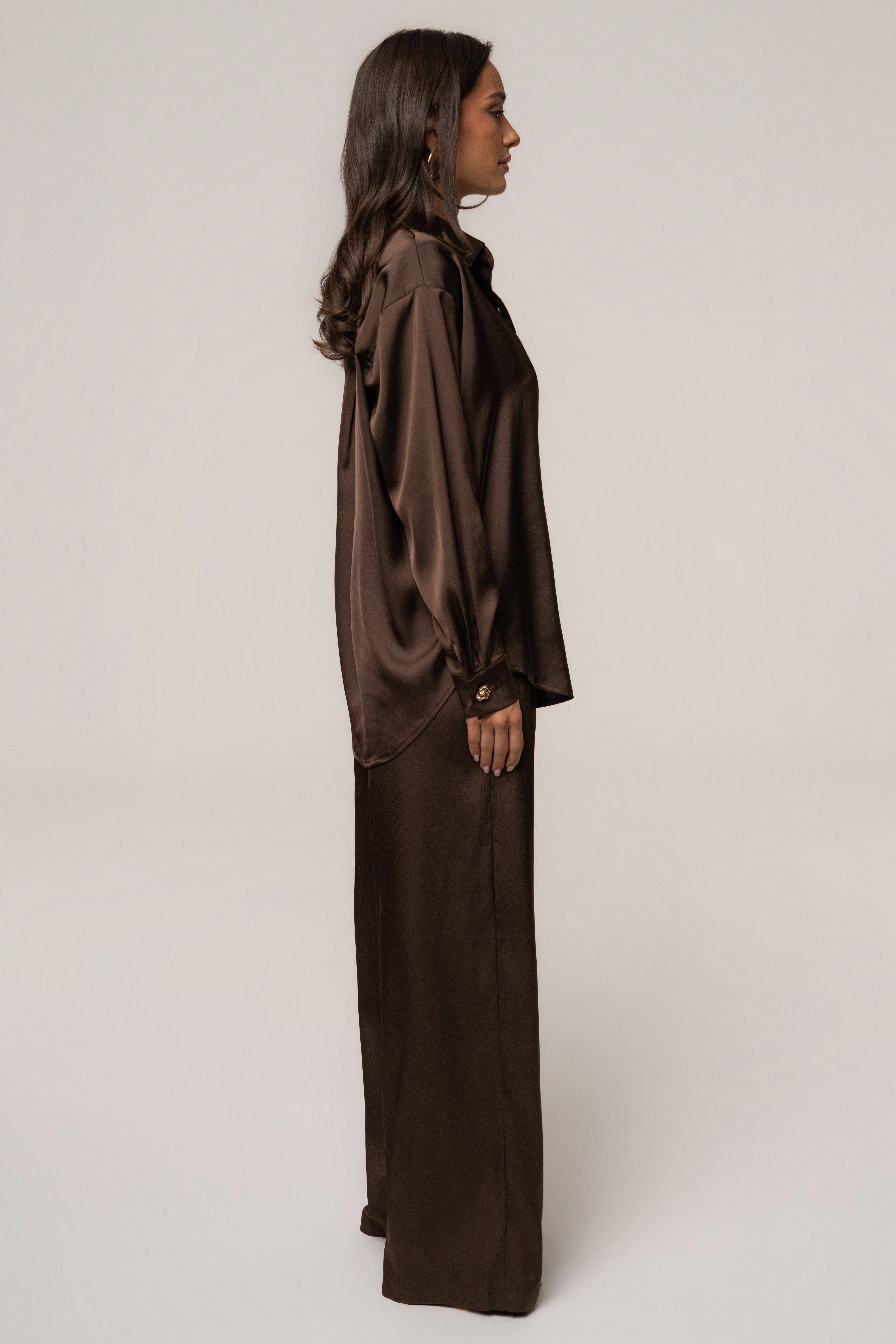 Chocolate Sunny Day Drawstring Pants by JLUXLABEL, stylish bottoms with a relaxed fit and adjustable drawstring waist.