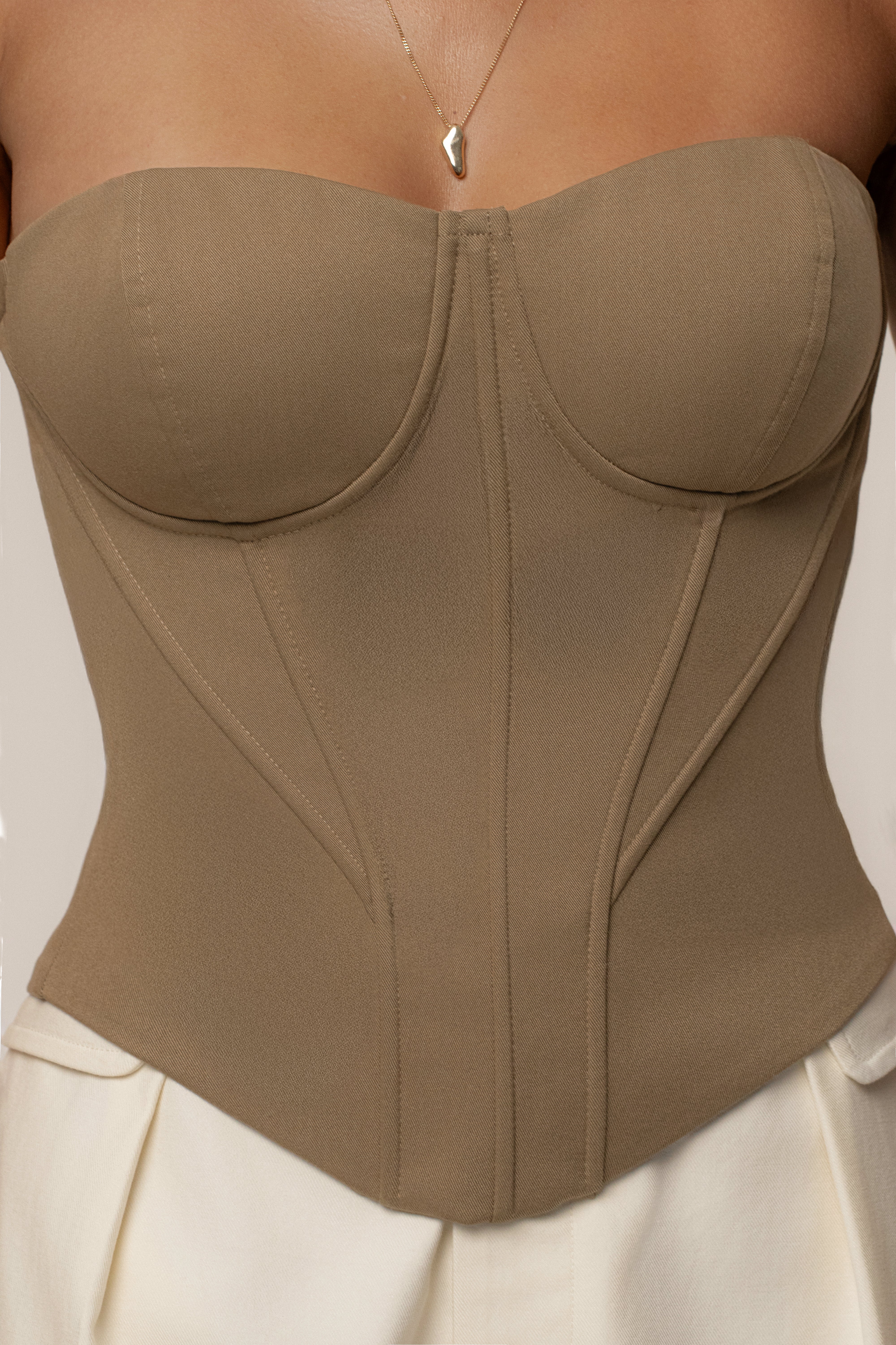Tan Sunset Tides Corset - JLUXLABEL