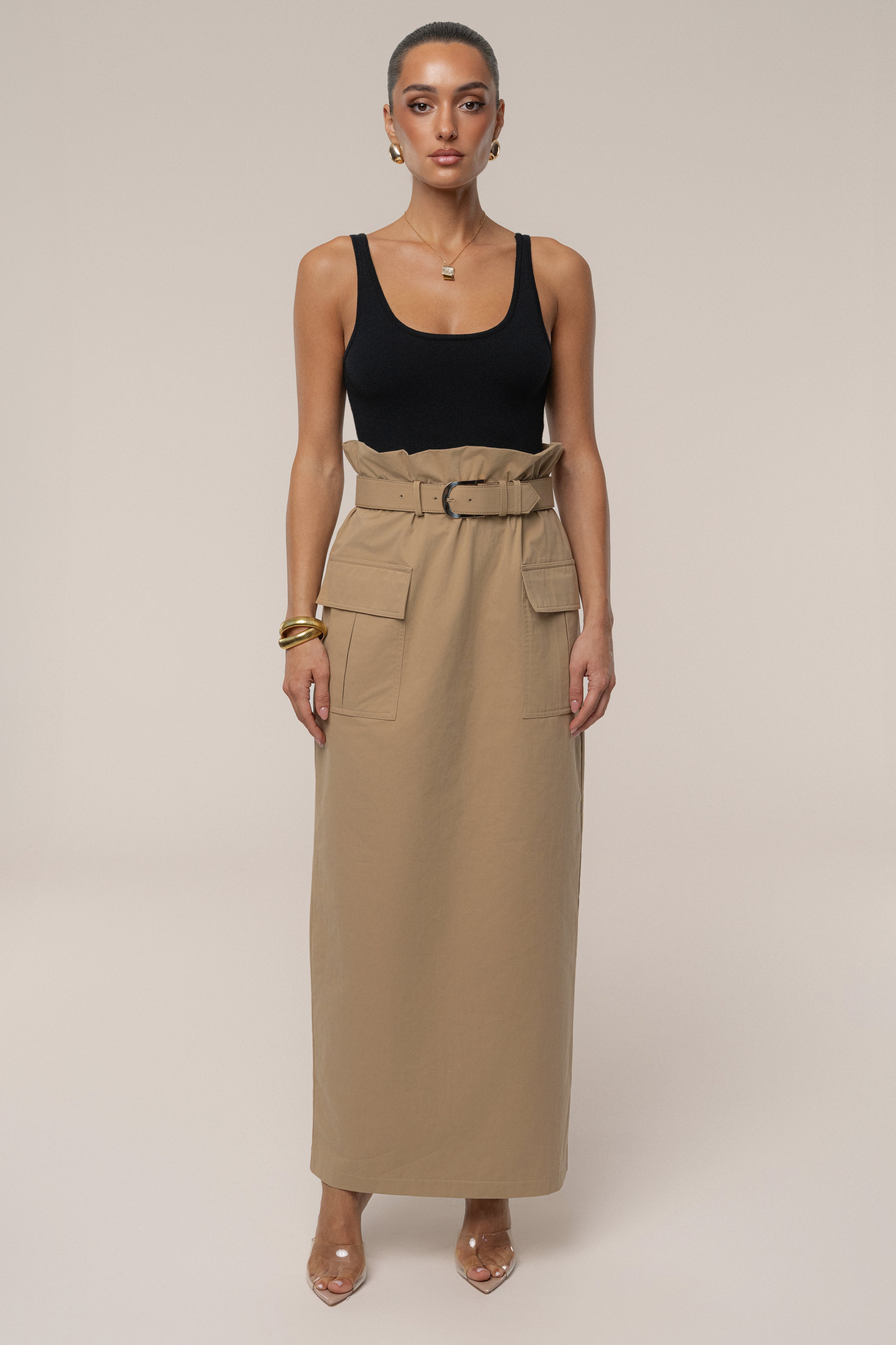 Khaki New Edge Cargo Skirt