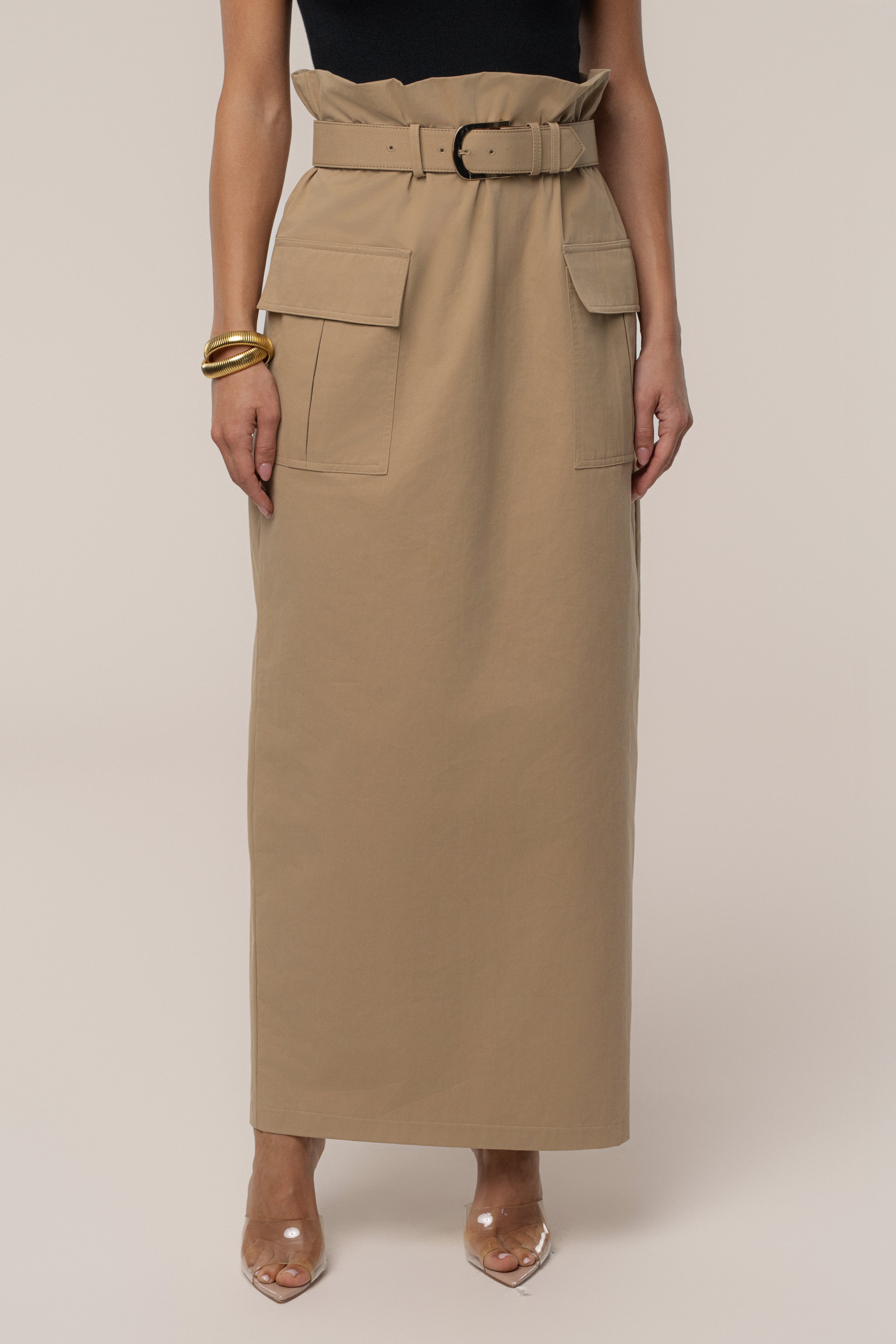 Khaki New Edge Cargo Skirt - JLUXLABEL
