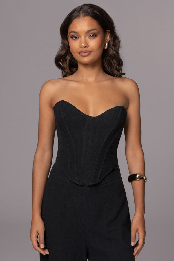 Black Beyond The Sea Linen Corset