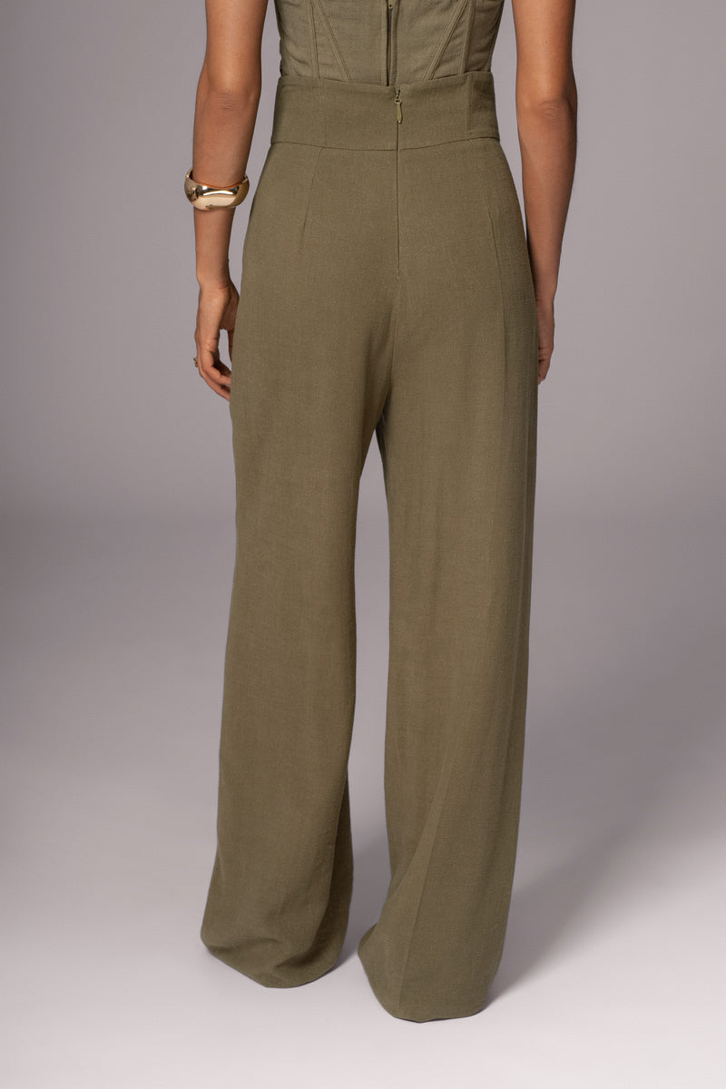 Olive Explorer Linen Pants