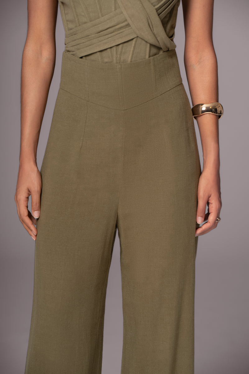 Olive Explorer Linen Pants