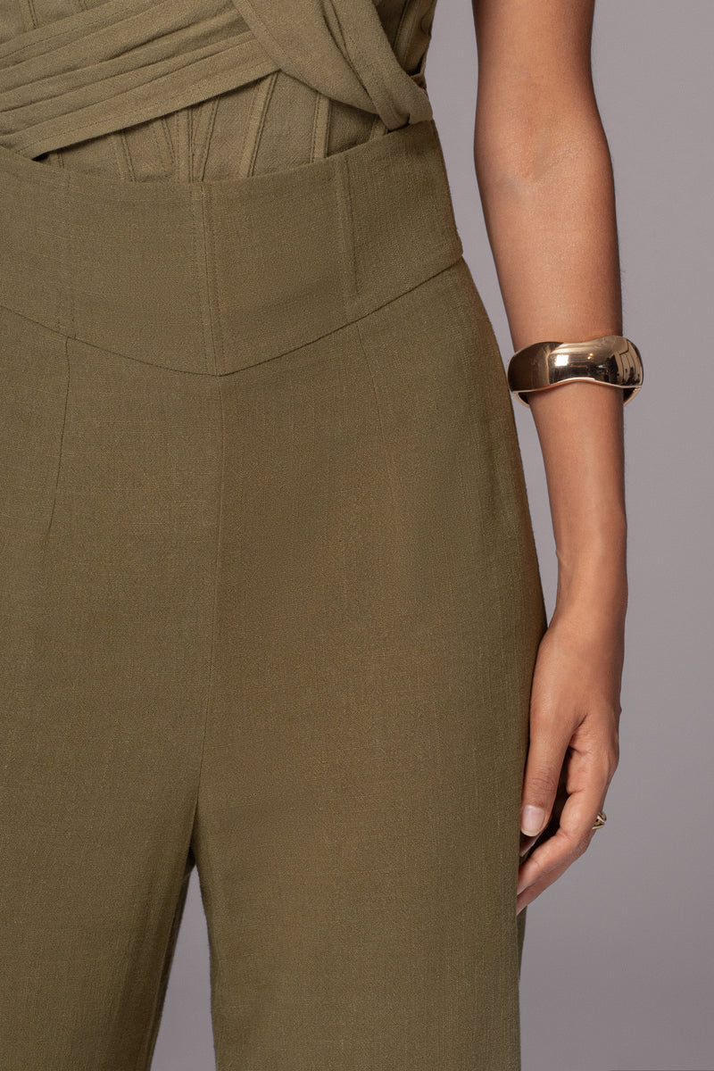 Olive Explorer Linen Pants