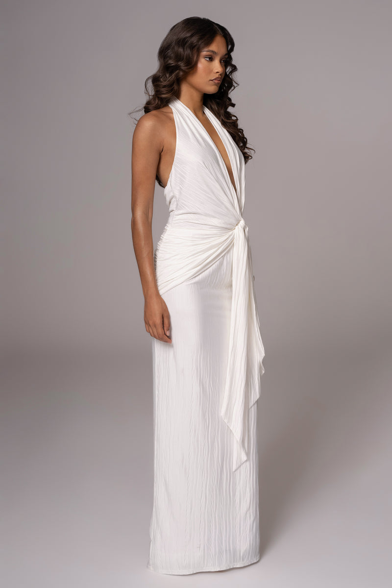 White Under The Moonlight Drape Dress