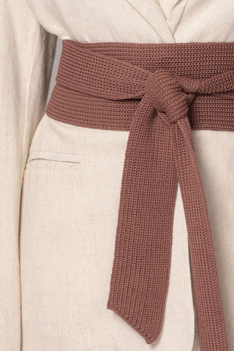 Ceinture en tricot Lagos en chocolat