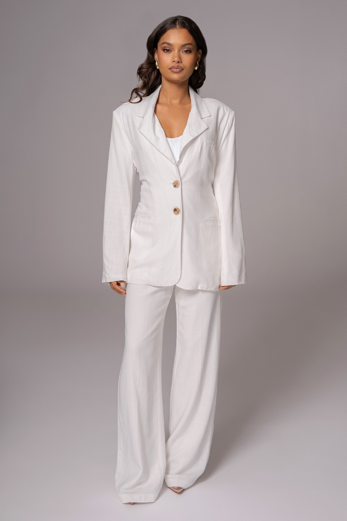 Ivory Ocean Breeze Linen Blazer